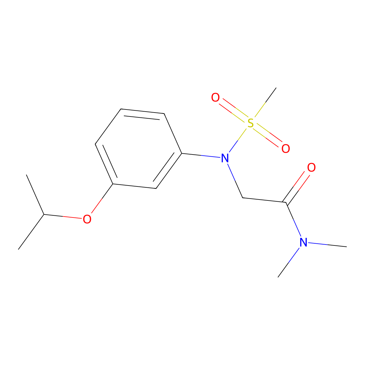 N,N-dimethyl-2-(N-methylsulfonyl-3-propan-2-yloxyanilino)acetamide molecular structure, CAS 1310926-09-0
