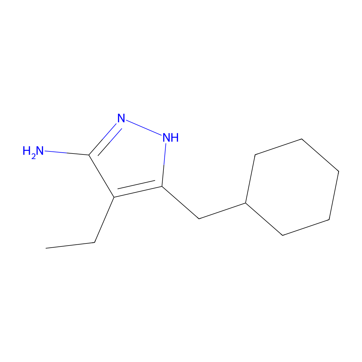 3-(Cyclohexylmethyl)-4-ethyl-1h-pyrazol-5-amine molecular structure, CAS 1310930-74-5