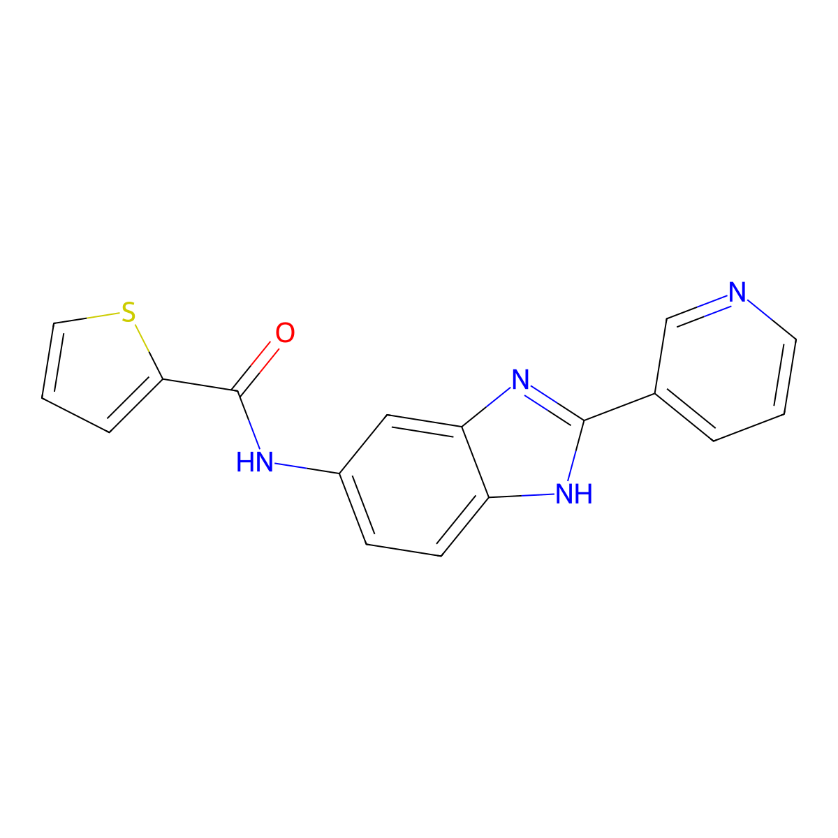 N-[2-(pyridin-3-yl)-1H-benzimidazol-5-yl]thiophene-2-carboxamide molecular structure, CAS 1310933-28-8