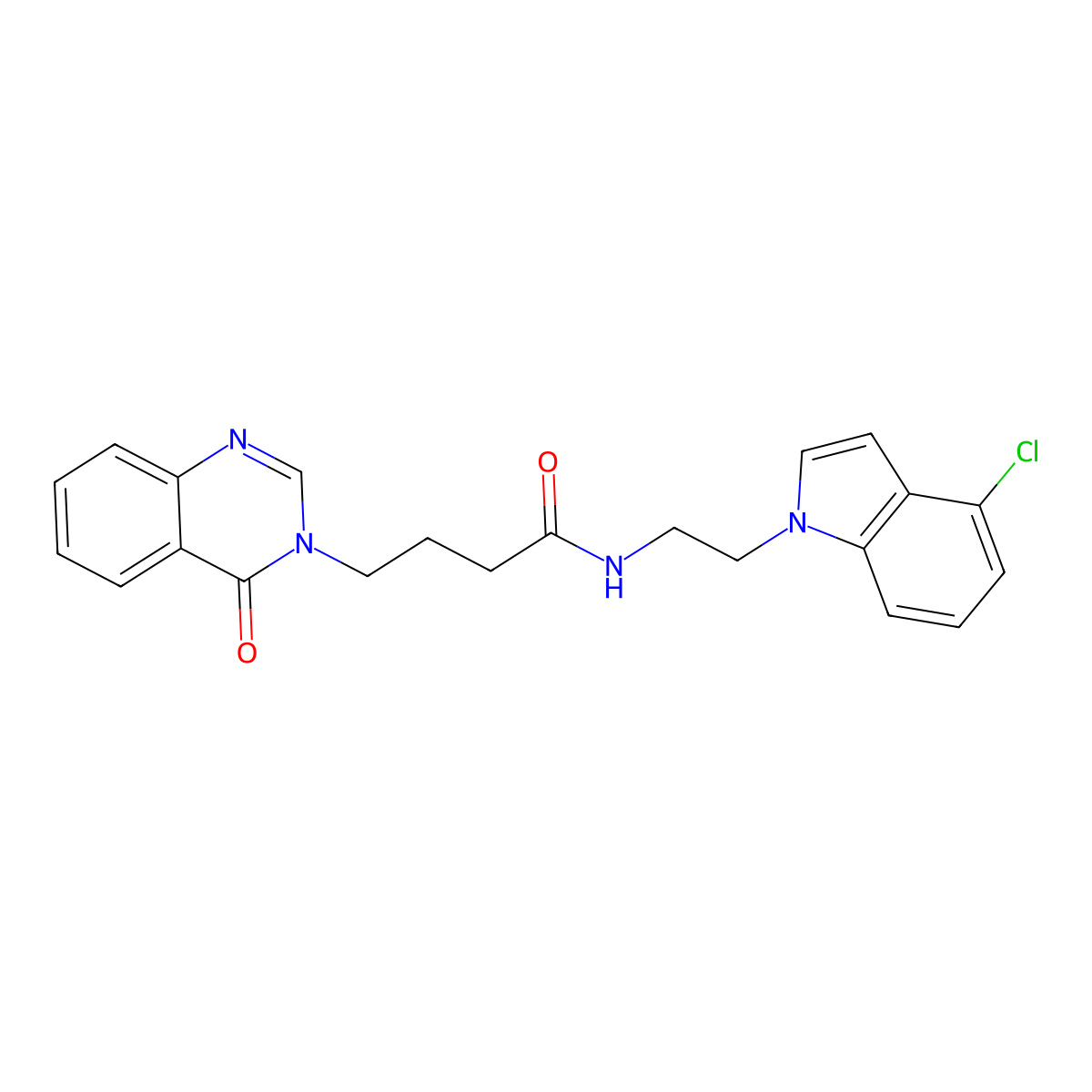 N-[2-(4-chloro-1H-indol-1-yl)ethyl]-4-(4-oxoquinazolin-3(4H)-yl)butanamide molecular structure, CAS 1310933-42-6