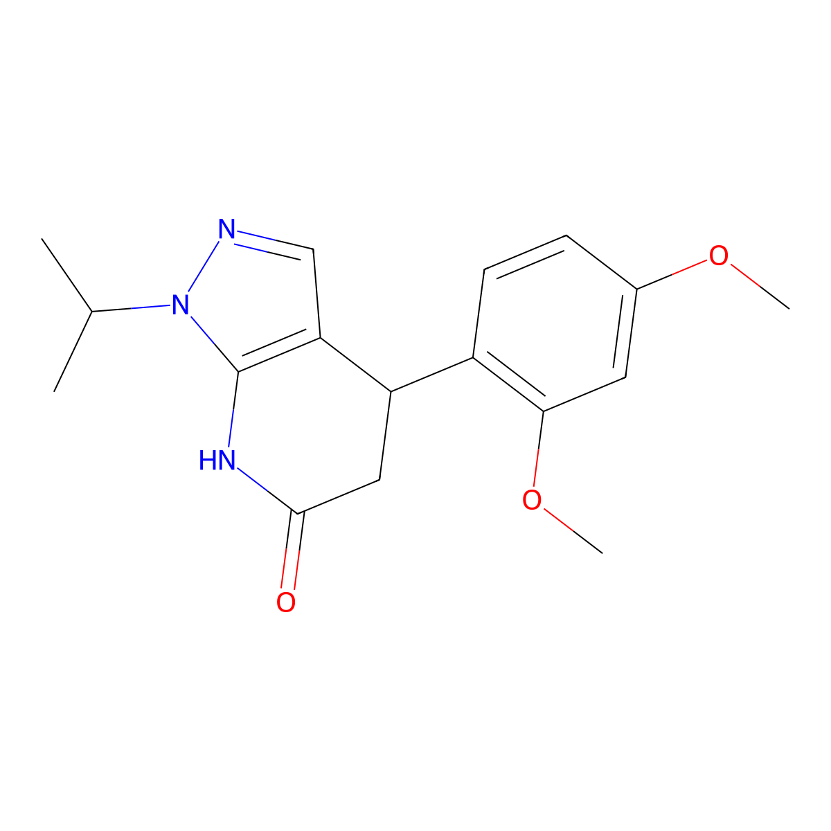4-(2,4-dimethoxyphenyl)-1-isopropyl-4,5-dihydro-1H-pyrazolo[3,4-b]pyridin-6(7H)-one molecular structure, CAS 1310933-56-2