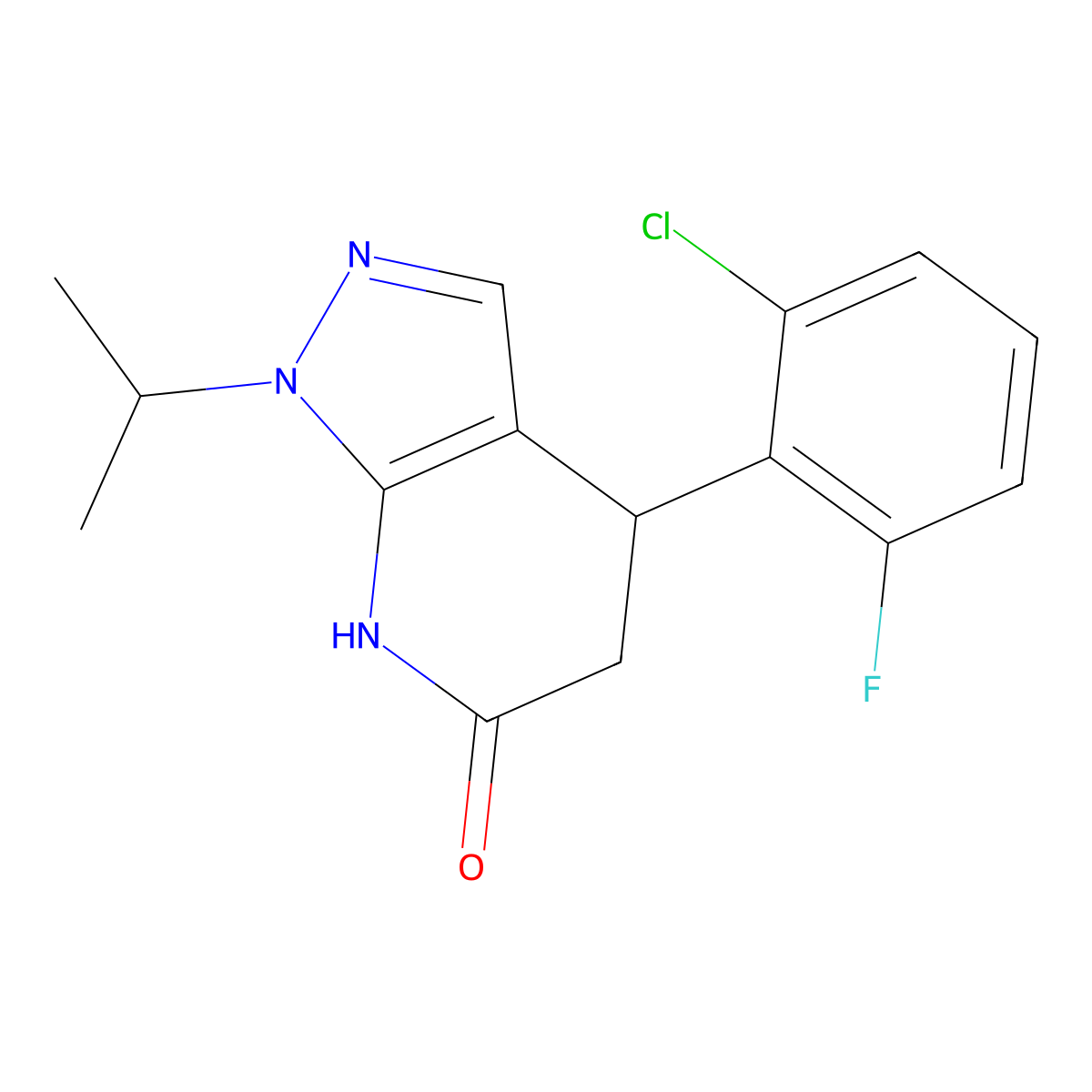 4-(2-chloro-6-fluorophenyl)-1-isopropyl-4,5-dihydro-1H-pyrazolo[3,4-b]pyridin-6(7H)-one molecular structure, CAS 1310933-65-3