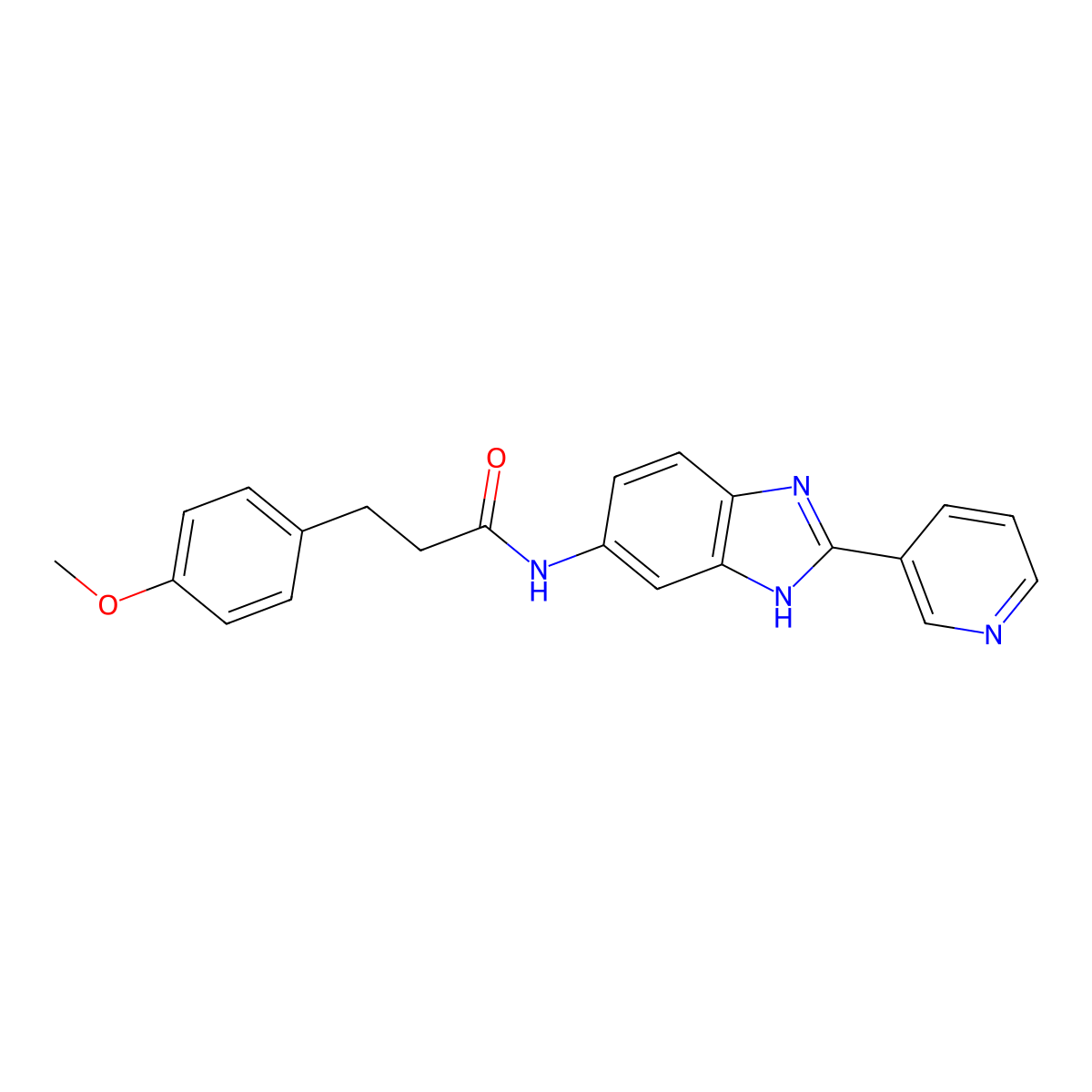 3-(4-methoxyphenyl)-N-[2-(pyridin-3-yl)-1H-benzimidazol-5-yl]propanamide molecular structure, CAS 1310934-44-1