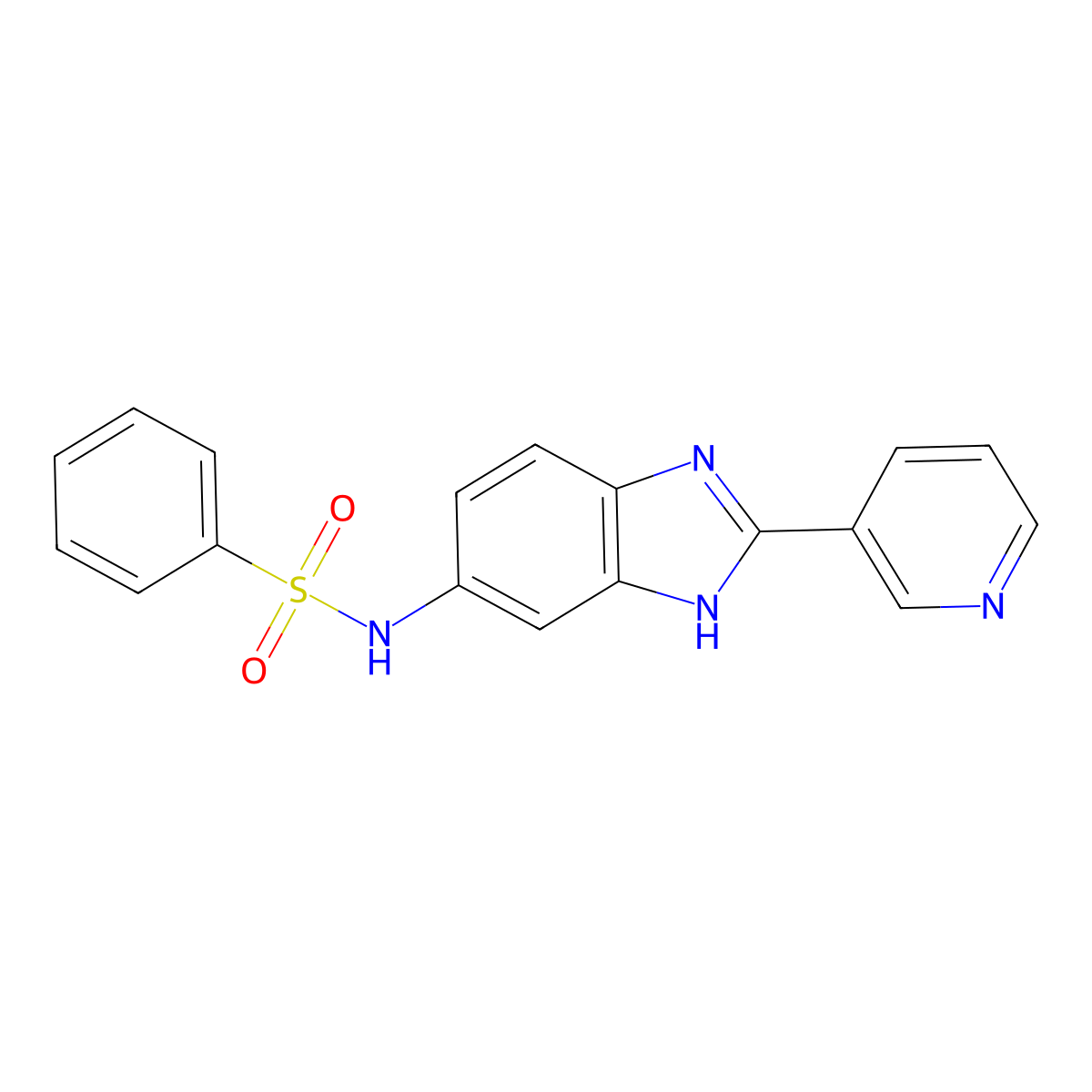 N-[2-(pyridin-3-yl)-1H-benzimidazol-5-yl]benzenesulfonamide molecular structure, CAS 1310934-63-4