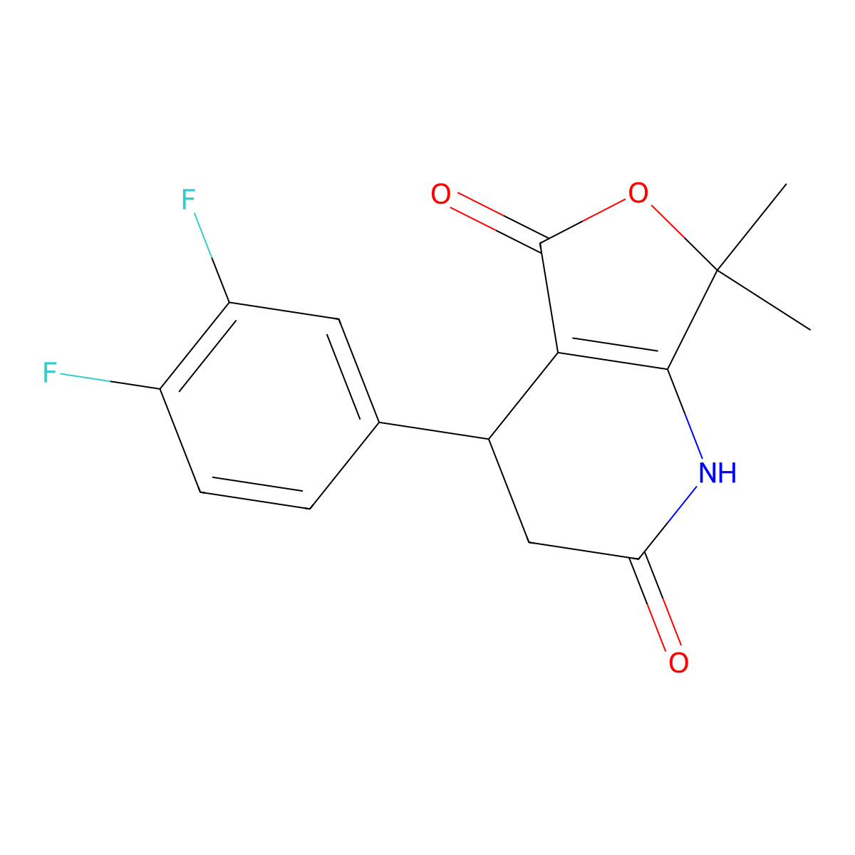4-(3,4-difluorophenyl)-2-hydroxy-7,7-dimethyl-4,7-dihydrofuro[3,4-b]pyridin-5(3H)-one molecular structure, CAS 1310934-76-9