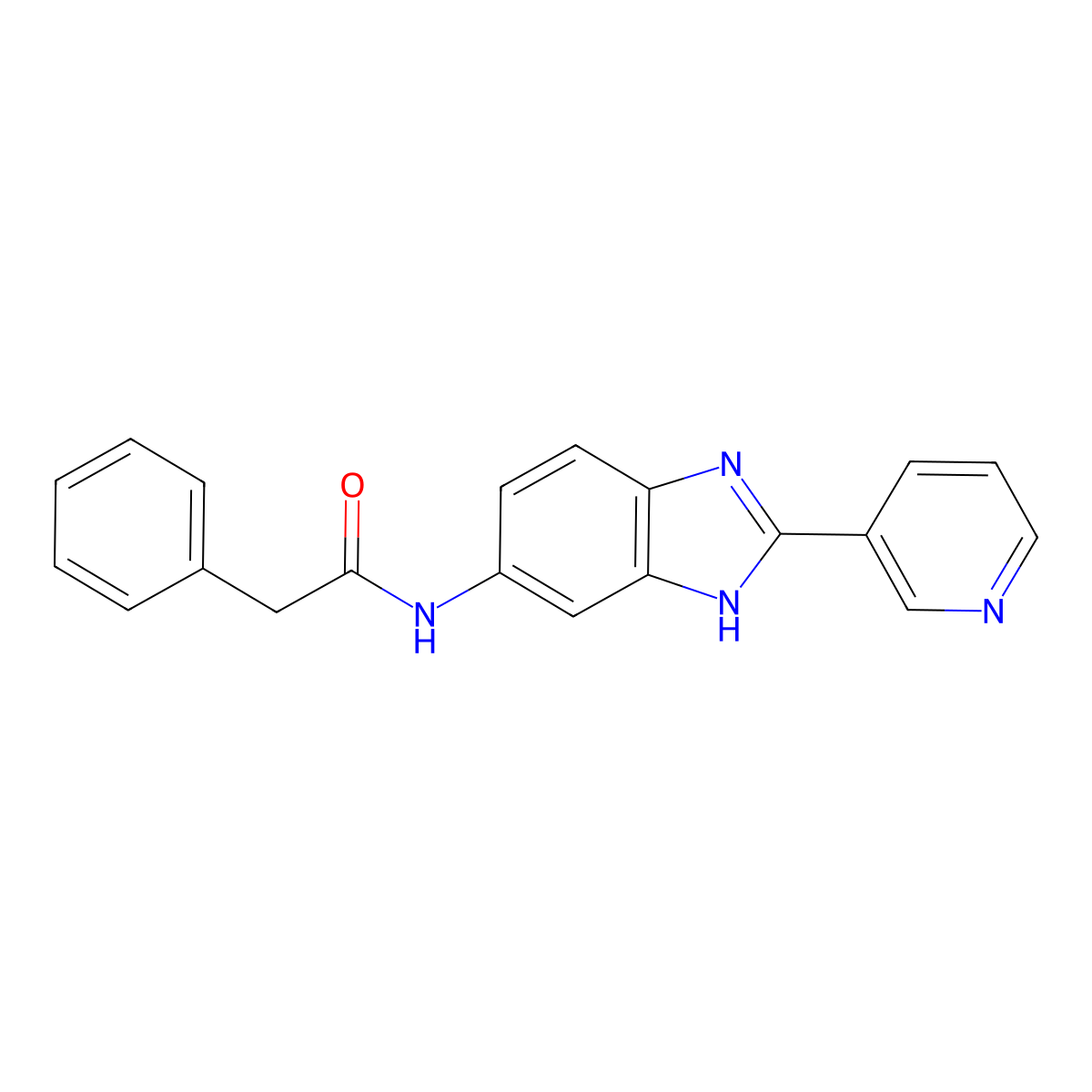 2-phenyl-N-[2-(pyridin-3-yl)-1H-benzimidazol-5-yl]acetamide molecular structure, CAS 1310935-12-6