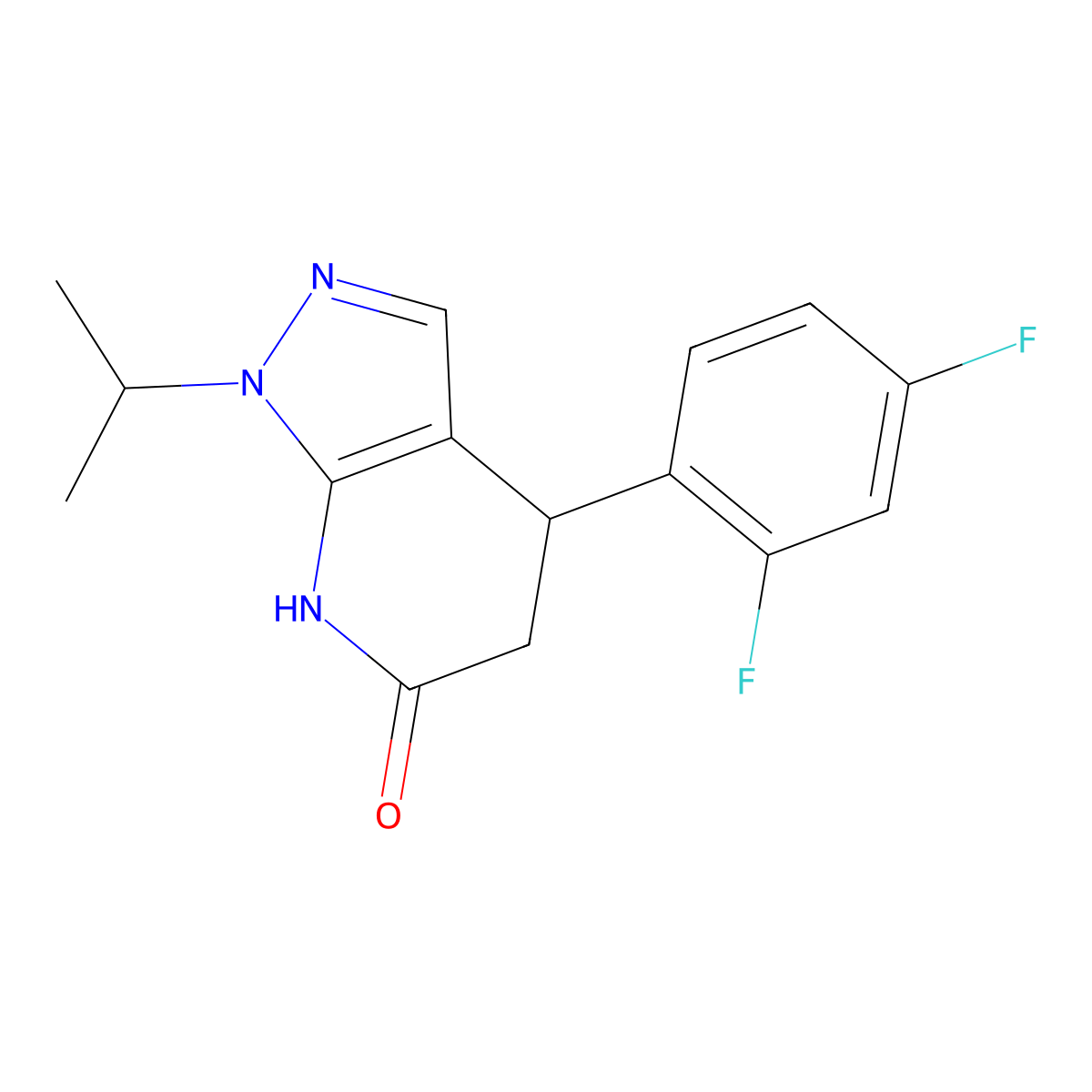 4-(2,4-difluorophenyl)-1-isopropyl-4,5-dihydro-1H-pyrazolo[3,4-b]pyridin-6(7H)-one molecular structure, CAS 1310935-15-9