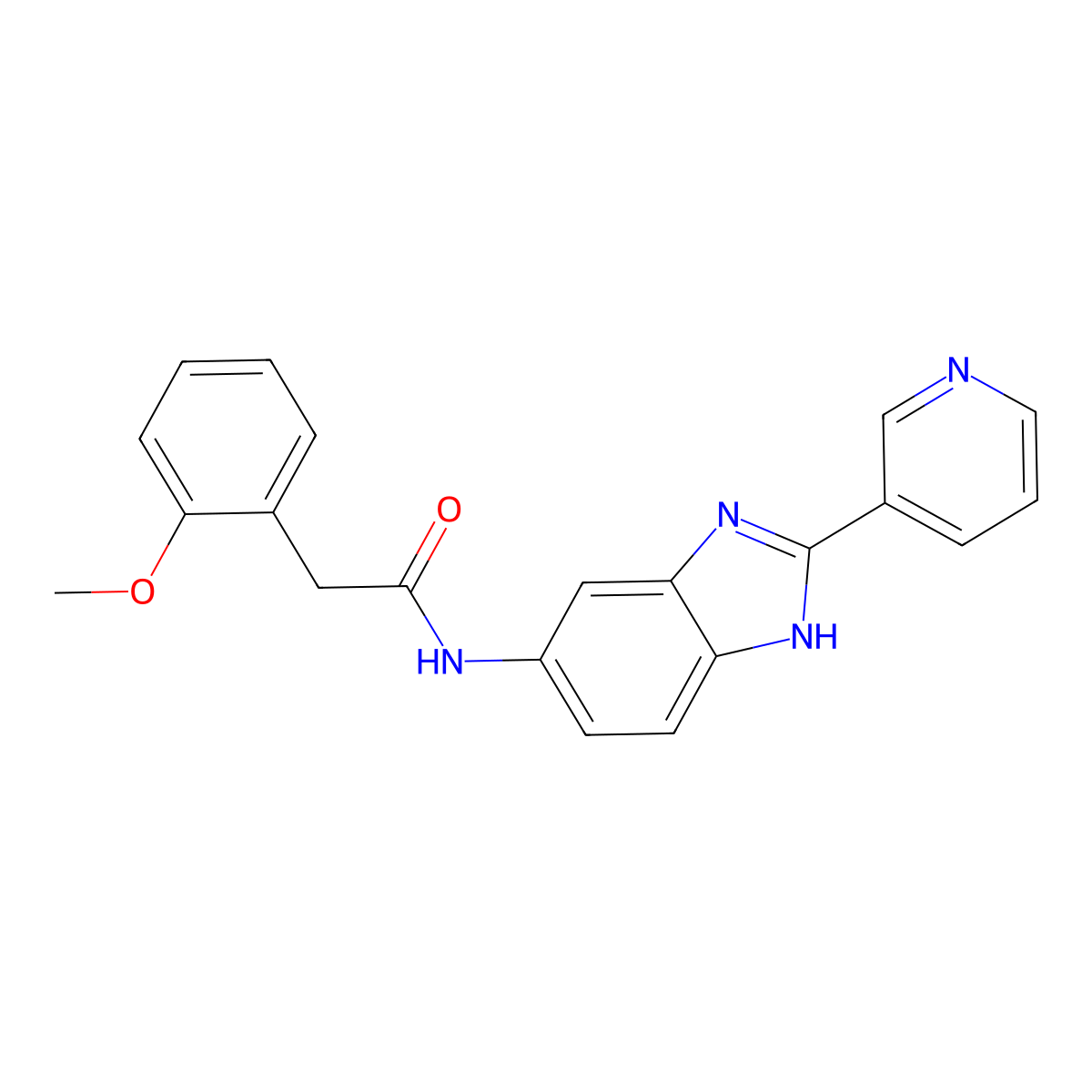 2-(2-methoxyphenyl)-N-[2-(pyridin-3-yl)-1H-benzimidazol-5-yl]acetamide molecular structure, CAS 1310935-33-1