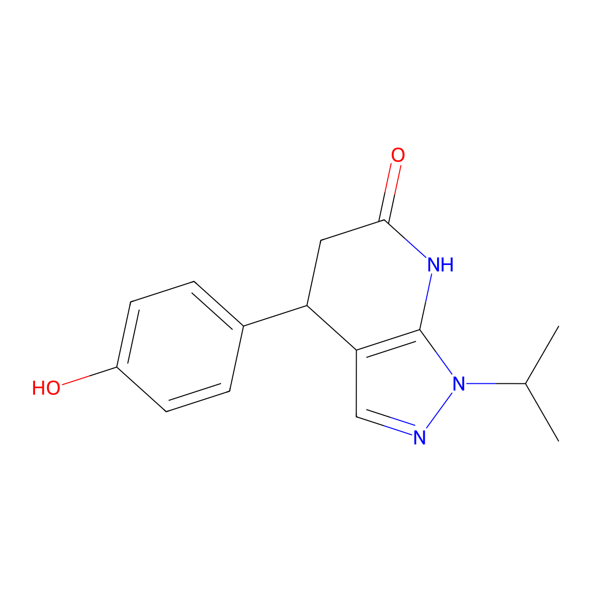 4-(4-hydroxyphenyl)-1-isopropyl-4,5-dihydro-1H-pyrazolo[3,4-b]pyridin-6(7H)-one molecular structure, CAS 1310935-38-6