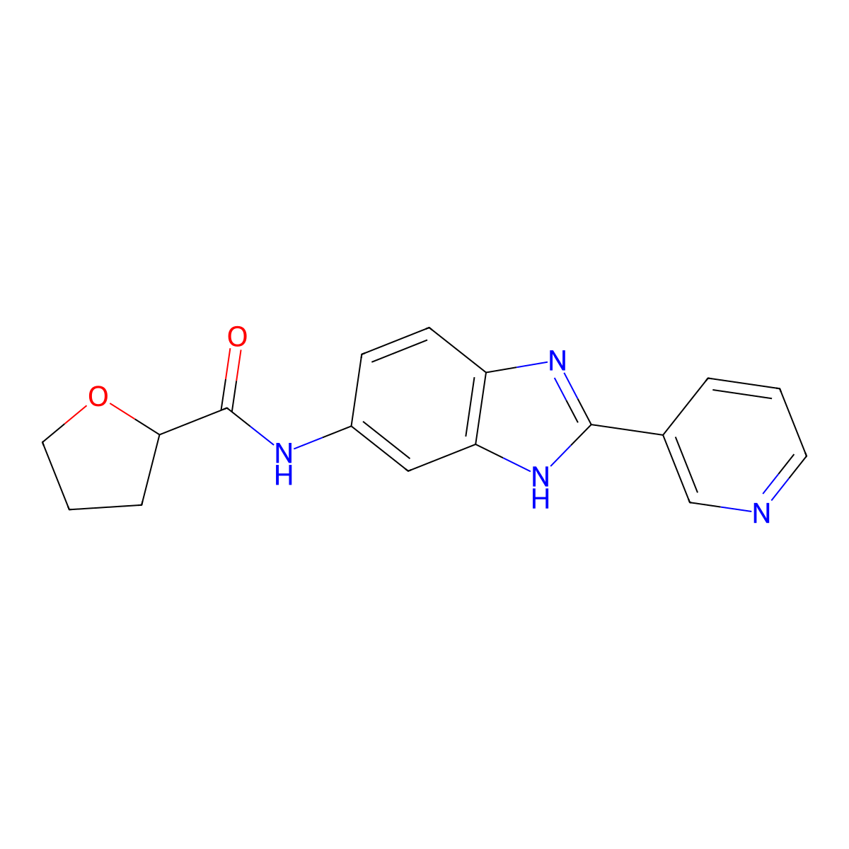 N-[2-(pyridin-3-yl)-1H-benzimidazol-5-yl]tetrahydrofuran-2-carboxamide molecular structure, CAS 1310935-95-5