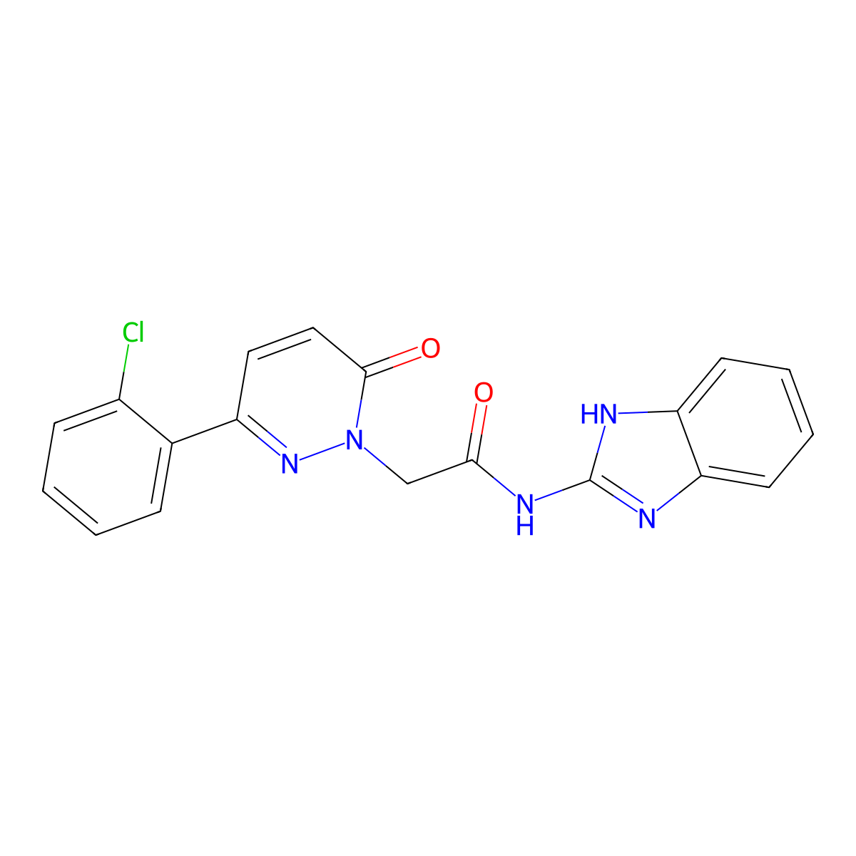 2-[3-(2-chlorophenyl)-6-oxopyridazin-1(6H)-yl]-N-(1,3-dihydro-2H-benzimidazol-2-ylidene)acetamide molecular structure, CAS 1310936-34-5