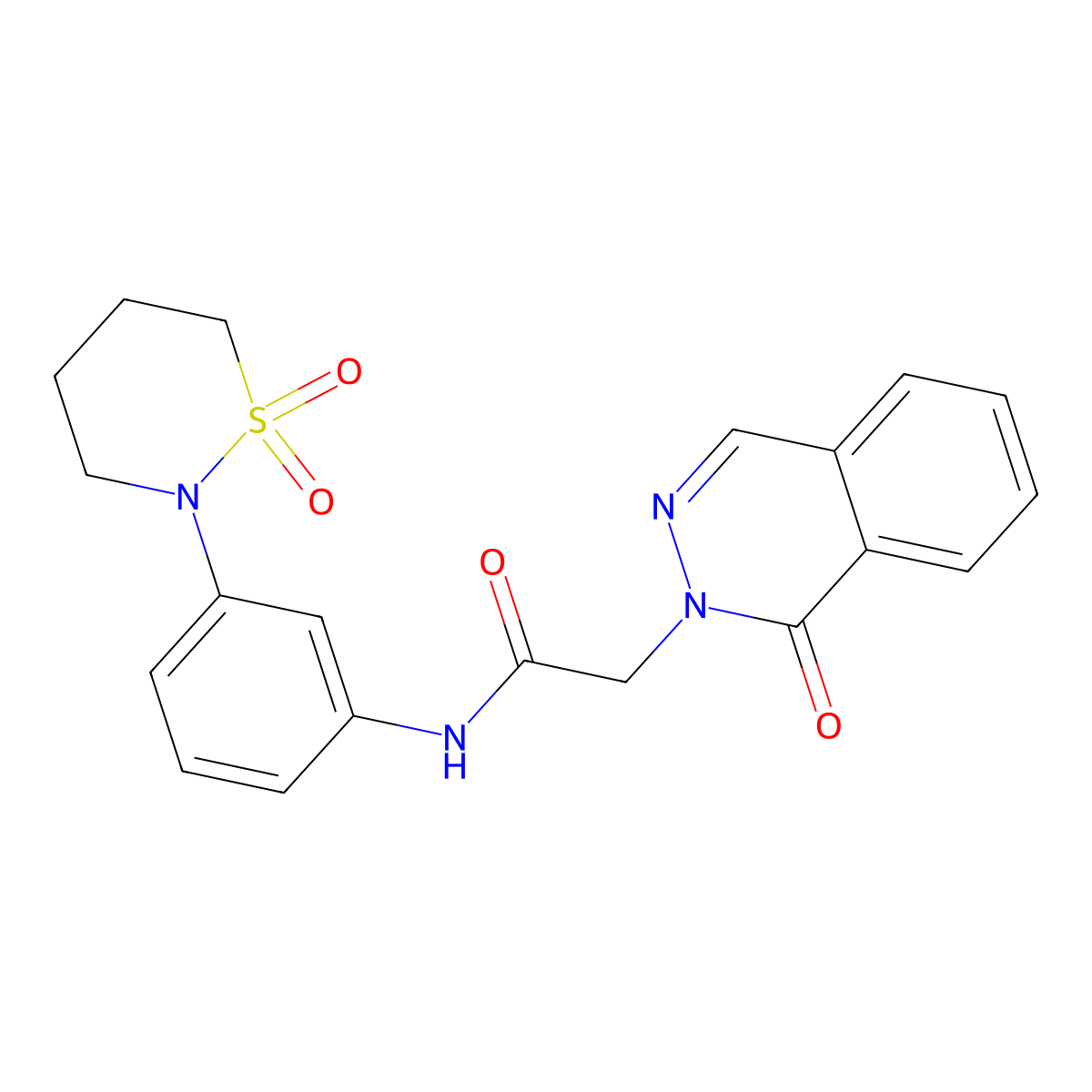 N-[3-(1,1-dioxido-1,2-thiazinan-2-yl)phenyl]-2-(1-oxophthalazin-2(1H)-yl)acetamide molecular structure, CAS 1310937-01-9