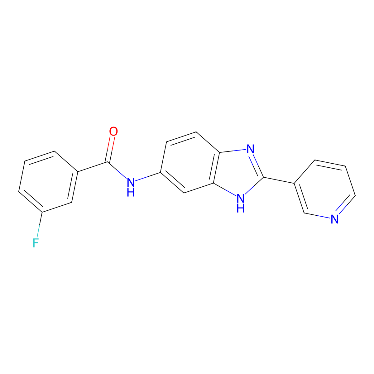 3-fluoro-N-[2-(pyridin-3-yl)-1H-benzimidazol-5-yl]benzamide molecular structure, CAS 1310937-33-7