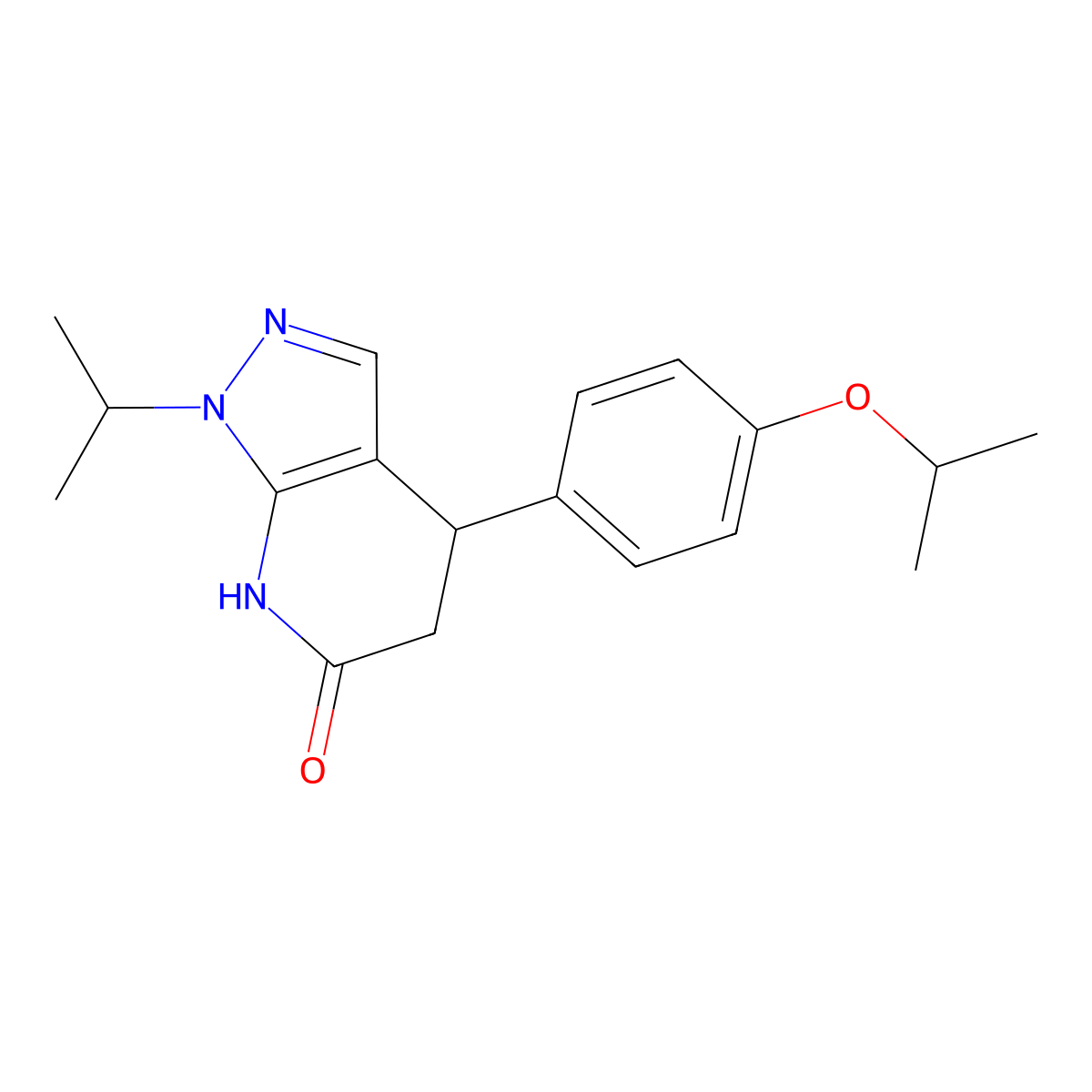 4-(4-isopropoxyphenyl)-1-isopropyl-4,5-dihydro-1H-pyrazolo[3,4-b]pyridin-6(7H)-one molecular structure, CAS 1310937-91-7