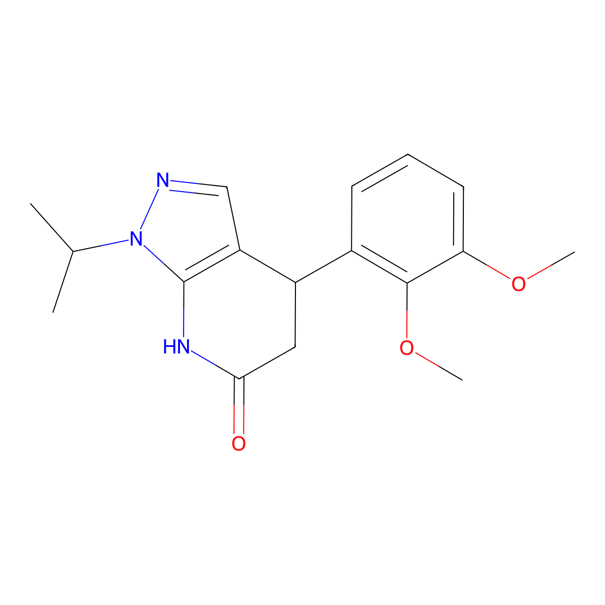4-(2,3-dimethoxyphenyl)-1-isopropyl-4,5-dihydro-1H-pyrazolo[3,4-b]pyridin-6(7H)-one molecular structure, CAS 1310938-24-9