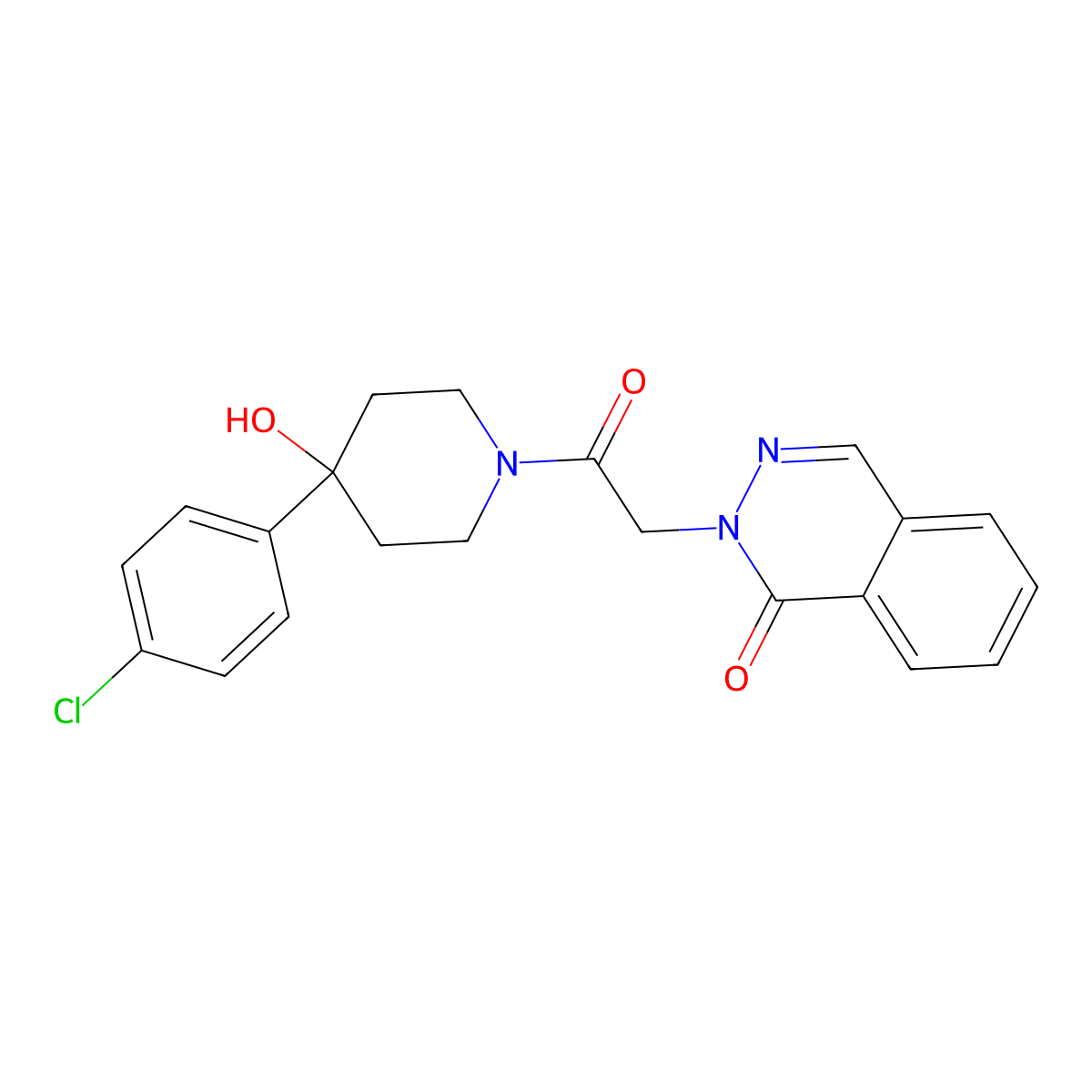 2-{2-[4-(4-chlorophenyl)-4-hydroxypiperidino]-2-oxoethyl}-1(2H)-phthalazinone molecular structure, CAS 1310938-31-8