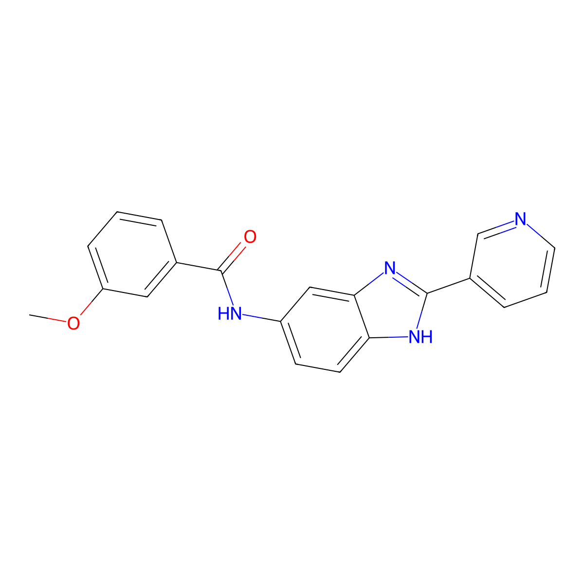 3-methoxy-N-[2-(pyridin-3-yl)-1H-benzimidazol-5-yl]benzamide molecular structure, CAS 1310938-54-5