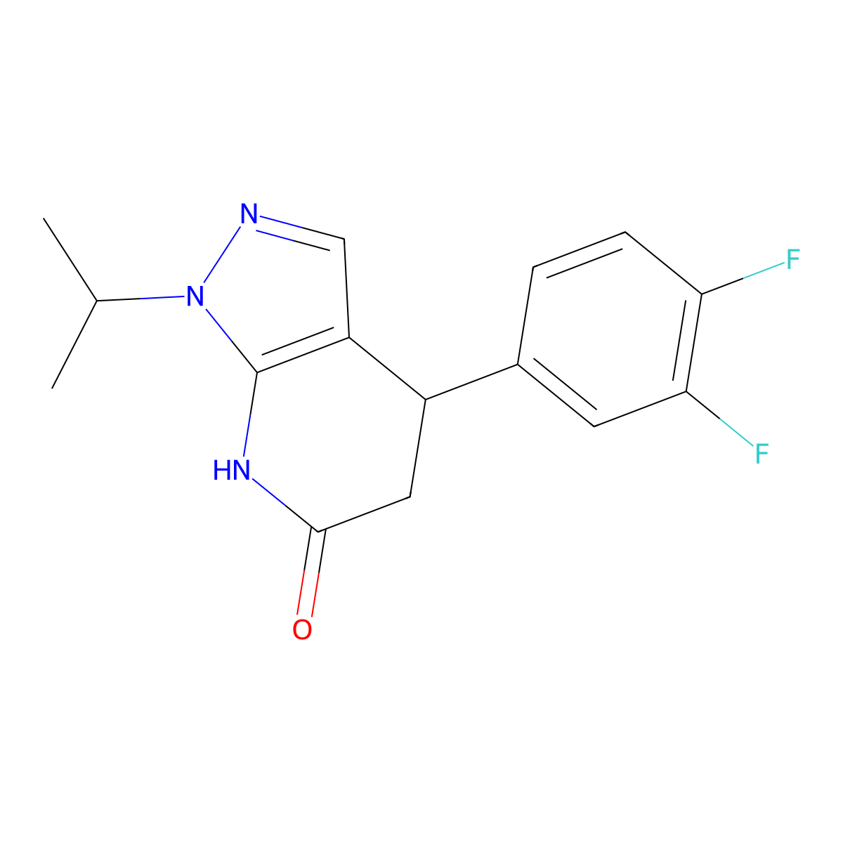 4-(3,4-difluorophenyl)-1-isopropyl-4,5-dihydro-1H-pyrazolo[3,4-b]pyridin-6(7H)-one molecular structure, CAS 1310938-62-5