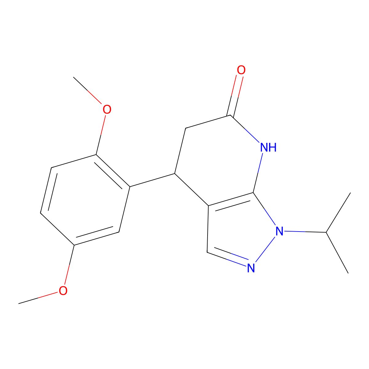 4-(2,5-dimethoxyphenyl)-1-isopropyl-4,5-dihydro-1H-pyrazolo[3,4-b]pyridin-6(7H)-one molecular structure, CAS 1310938-90-9