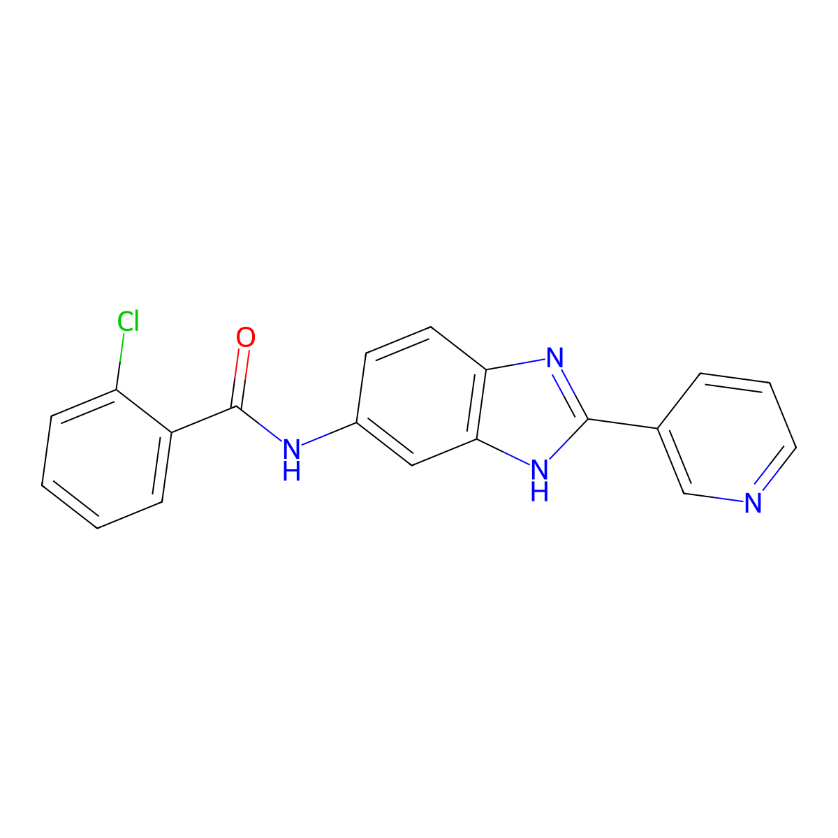 2-chloro-N-[2-(pyridin-3-yl)-1H-benzimidazol-5-yl]benzamide molecular structure, CAS 1310939-32-2