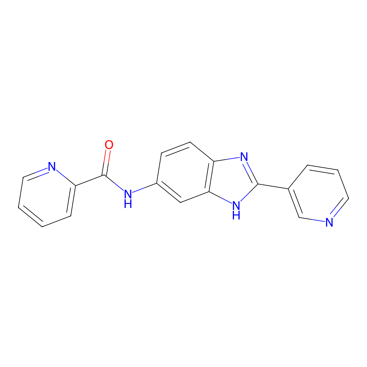 N-[2-(pyridin-3-yl)-1H-benzimidazol-5-yl]pyridine-2-carboxamide molecular structure, CAS 1310939-57-1
