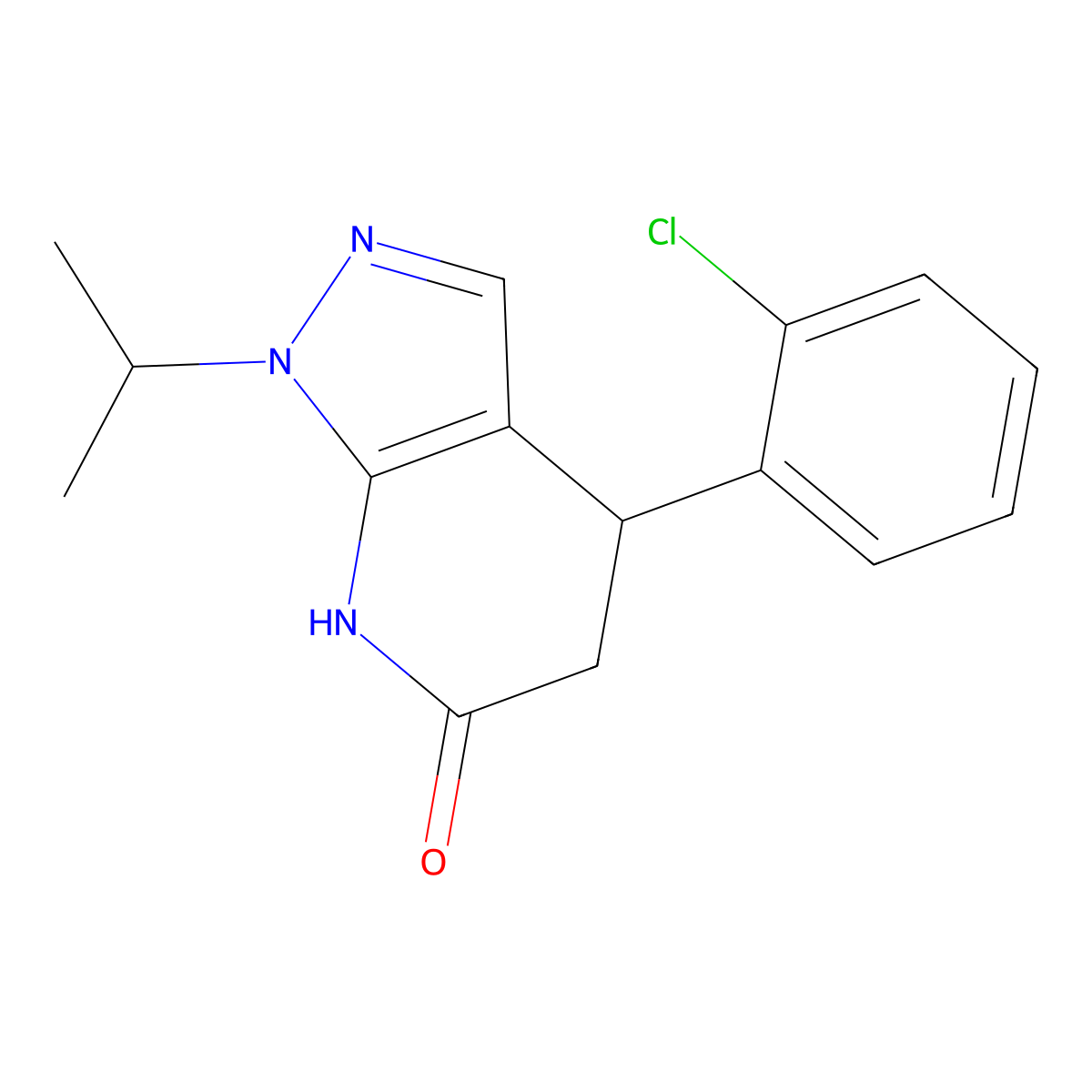 4-(2-chlorophenyl)-1-isopropyl-4,5-dihydro-1H-pyrazolo[3,4-b]pyridin-6(7H)-one molecular structure, CAS 1310939-62-8