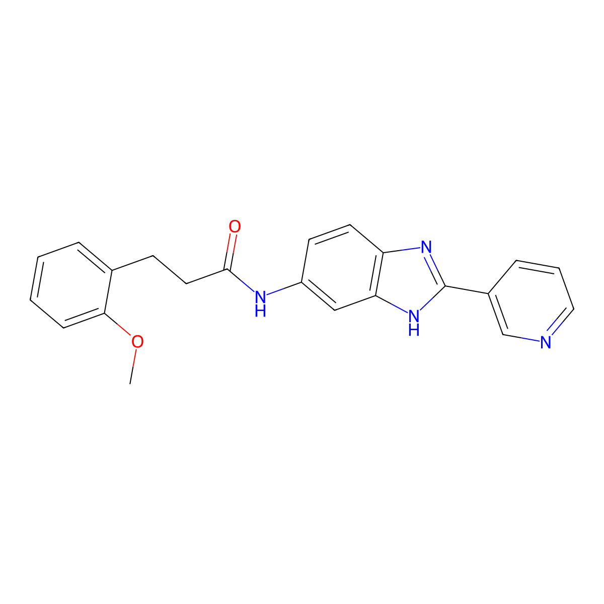 3-(2-methoxyphenyl)-N-[2-(pyridin-3-yl)-1H-benzimidazol-5-yl]propanamide molecular structure, CAS 1310939-73-1