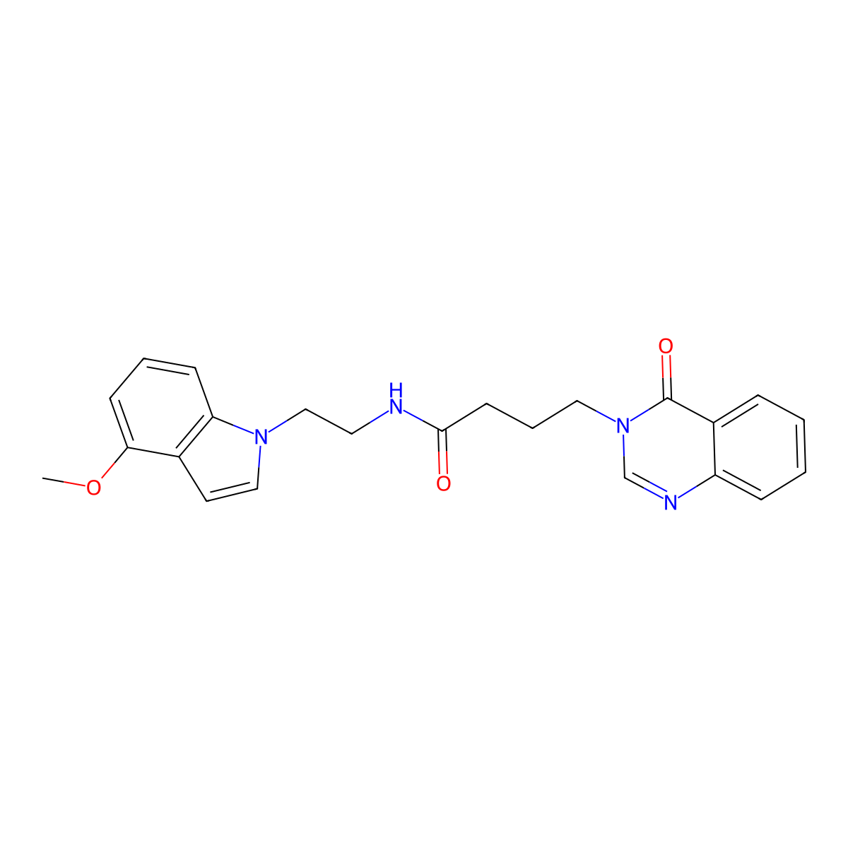N-[2-(4-methoxy-1H-indol-1-yl)ethyl]-4-(4-oxoquinazolin-3(4H)-yl)butanamide molecular structure, CAS 1310940-09-0
