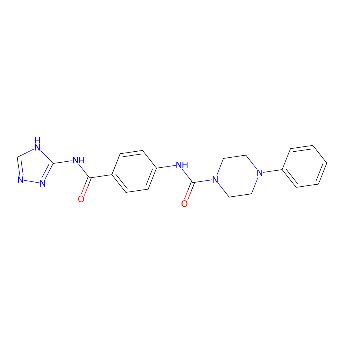 4-phenyl-N-[4-(4H-1,2,4-triazol-3-ylcarbamoyl)phenyl]piperazine-1-carboxamide molecular structure, CAS 1310940-12-5