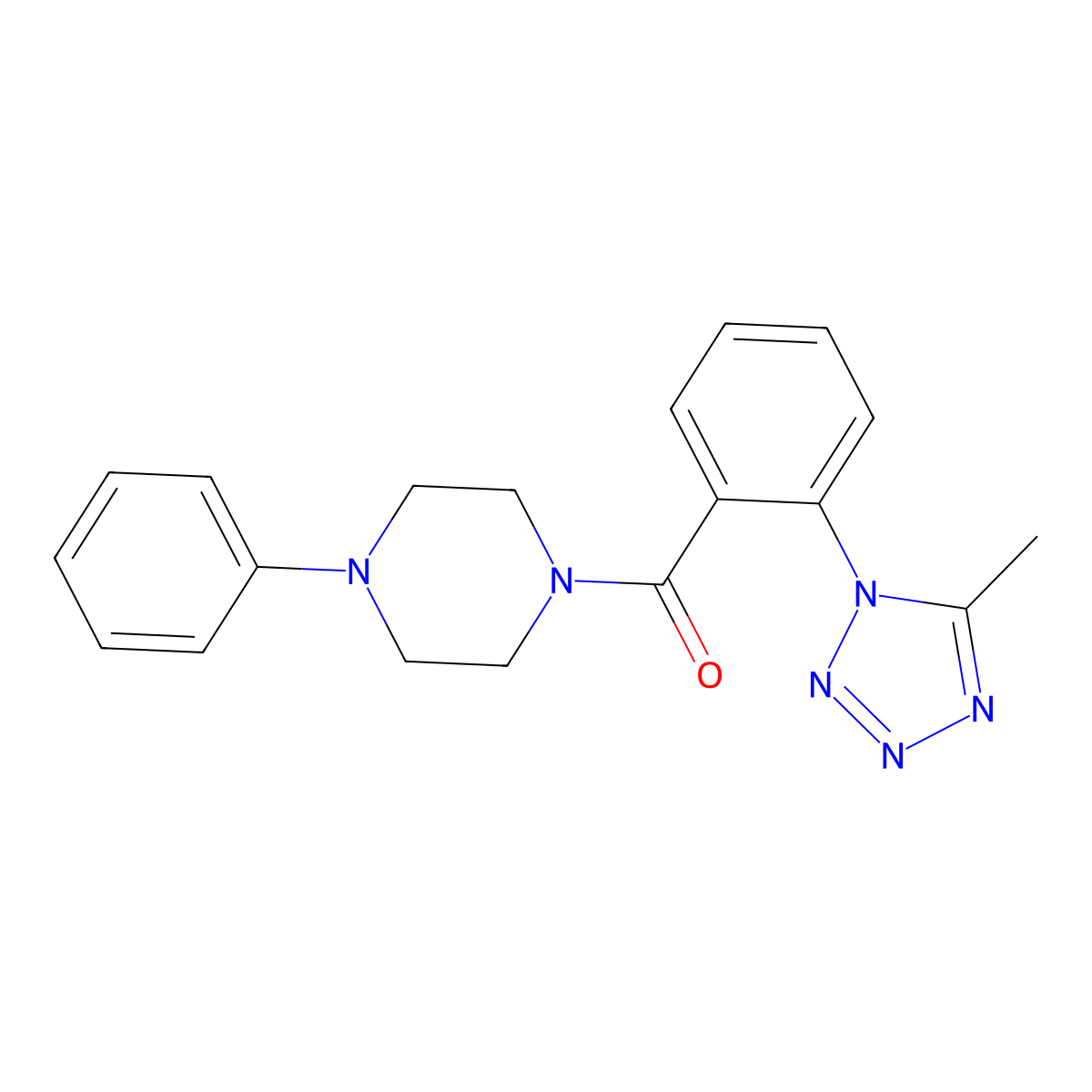 [2-(5-methyl-1H-tetrazol-1-yl)phenyl](4-phenylpiperazin-1-yl)methanone molecular structure, CAS 1310940-37-4
