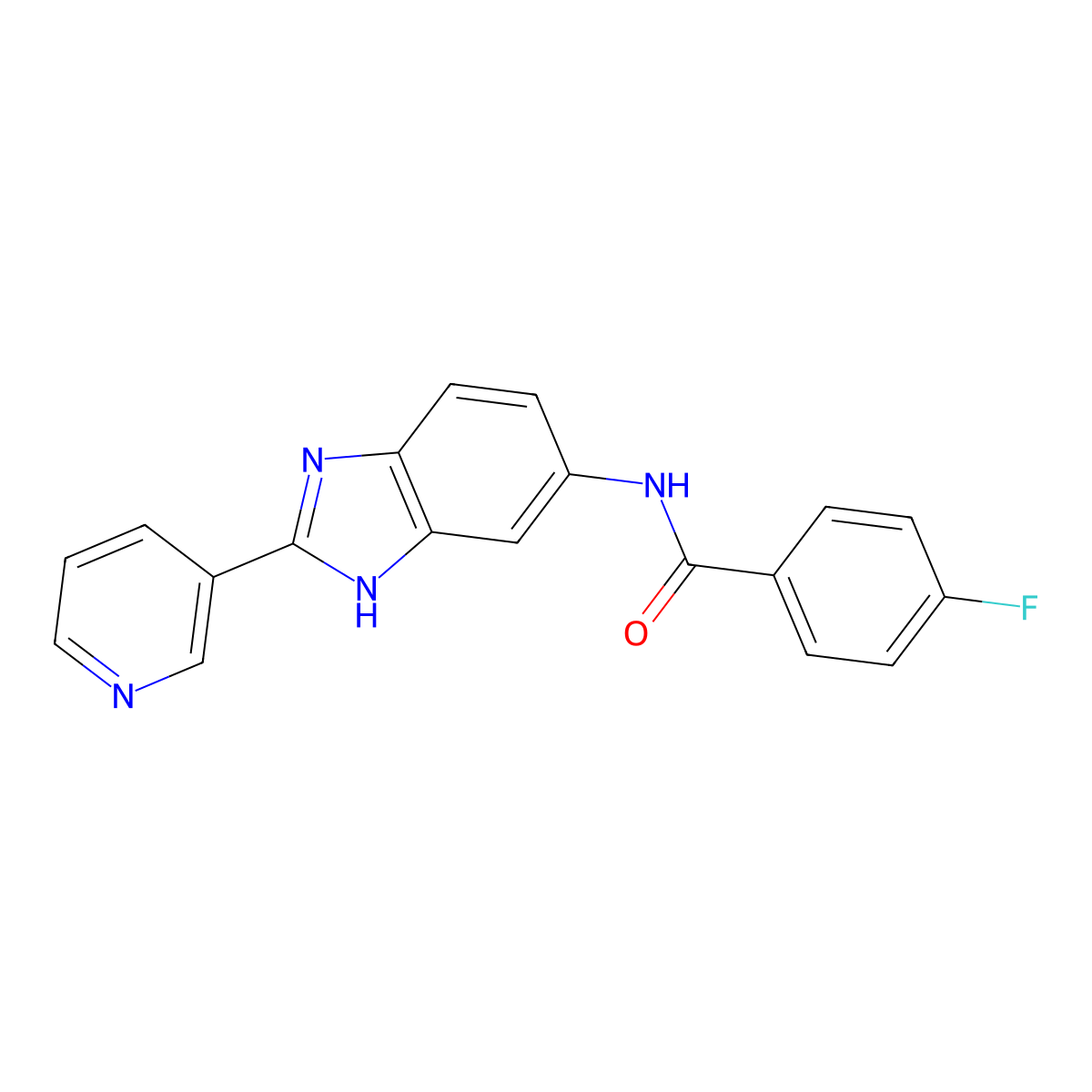 4-fluoro-N-[2-(pyridin-3-yl)-1H-benzimidazol-5-yl]benzamide molecular structure, CAS 1310940-41-0