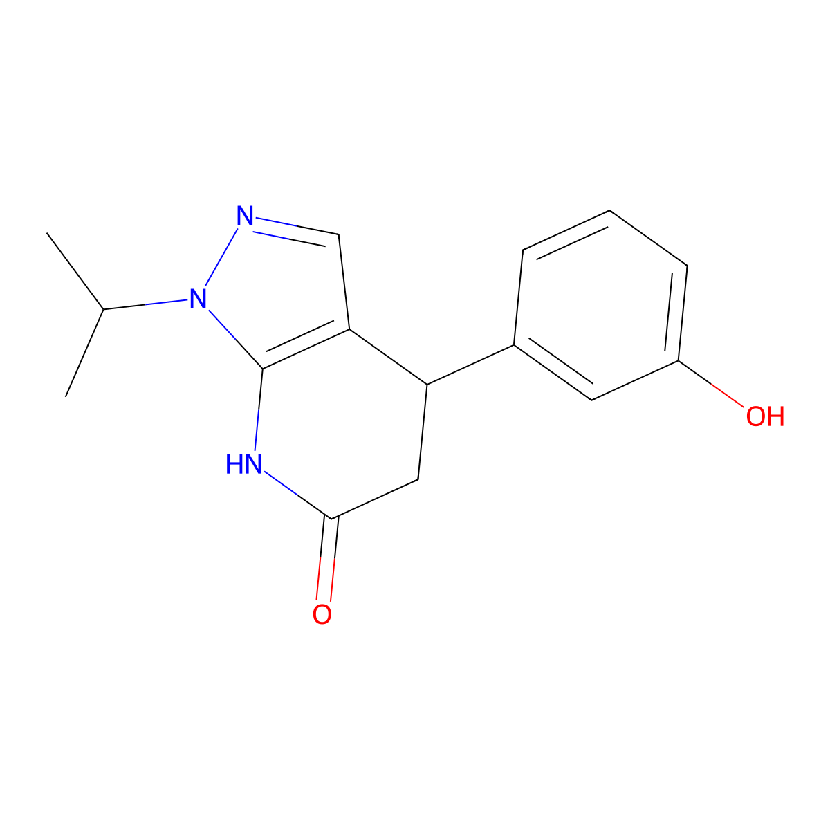 4-(3-hydroxyphenyl)-1-isopropyl-4,5-dihydro-1H-pyrazolo[3,4-b]pyridin-6(7H)-one molecular structure, CAS 1310940-59-0