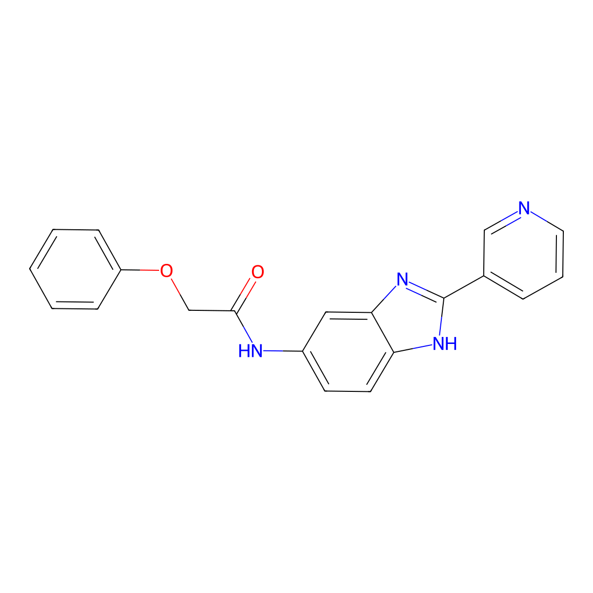 2-phenoxy-N-[2-(pyridin-3-yl)-1H-benzimidazol-5-yl]acetamide molecular structure, CAS 1310940-71-6