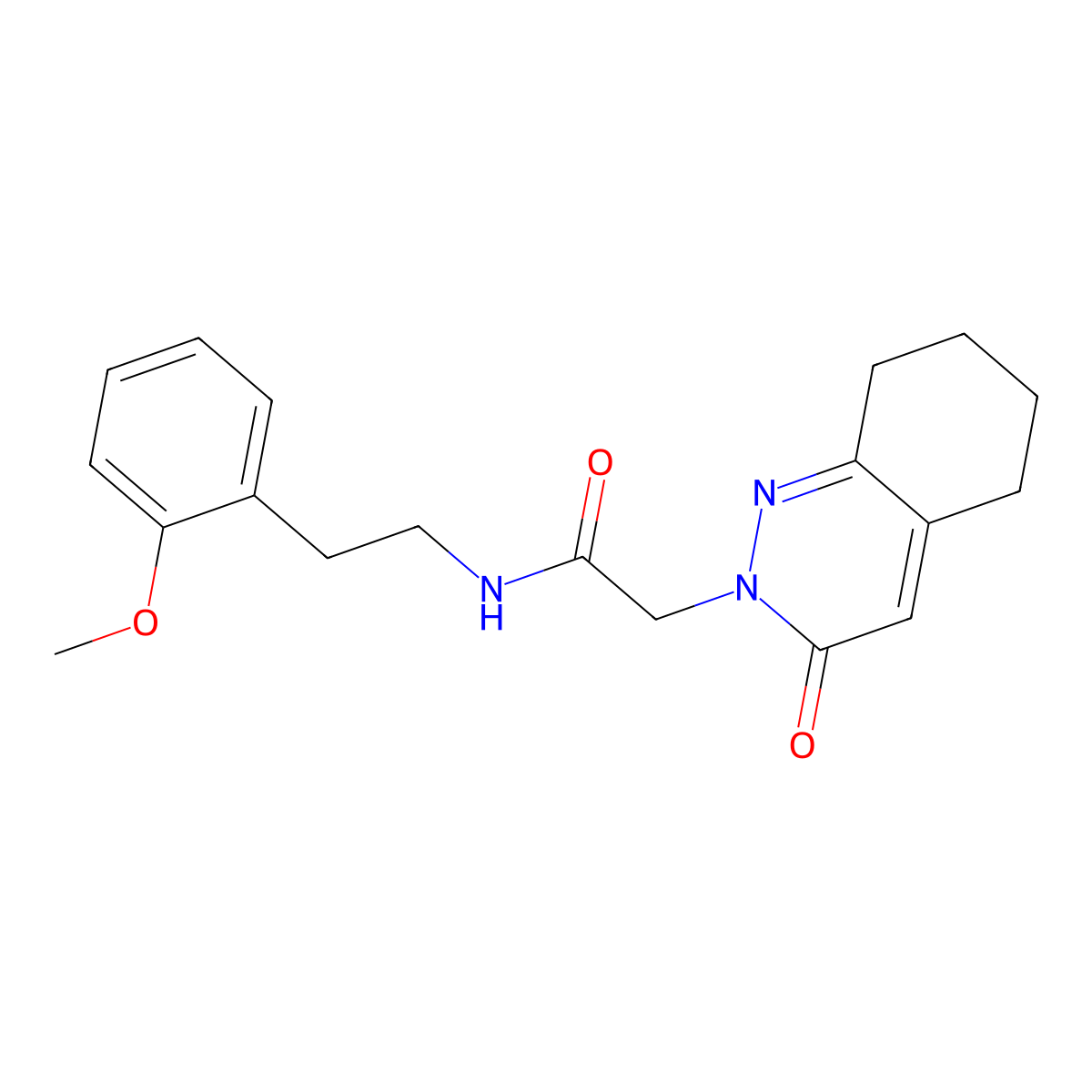 N-[2-(2-methoxyphenyl)ethyl]-2-(3-oxo-5,6,7,8-tetrahydrocinnolin-2(3H)-yl)acetamide molecular structure, CAS 1310941-33-3