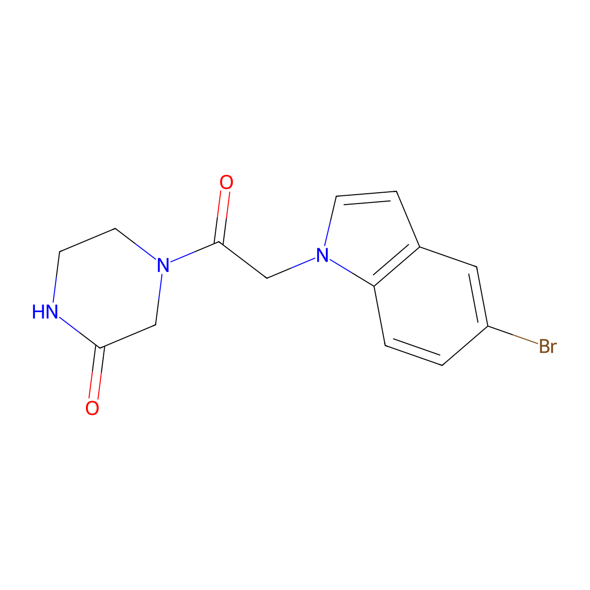 4-[(5-bromo-1H-indol-1-yl)acetyl]piperazin-2-one molecular structure, CAS 1310941-40-2
