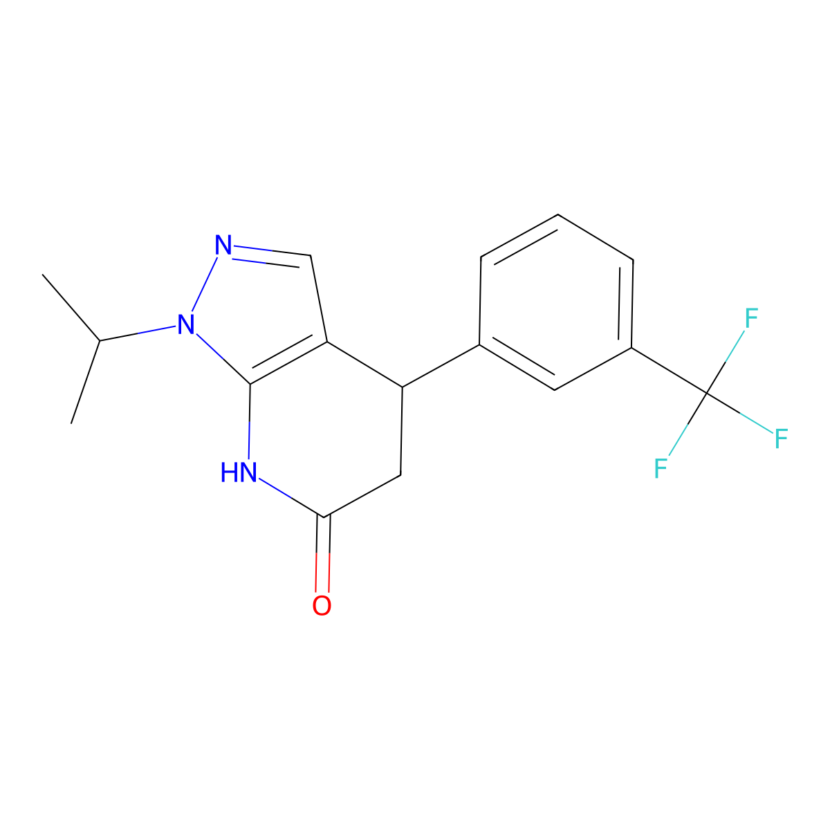 1-isopropyl-4-(3-(trifluoromethyl)phenyl)-4,5-dihydro-1H-pyrazolo[3,4-b]pyridin-6(7H)-one molecular structure, CAS 1310941-47-9