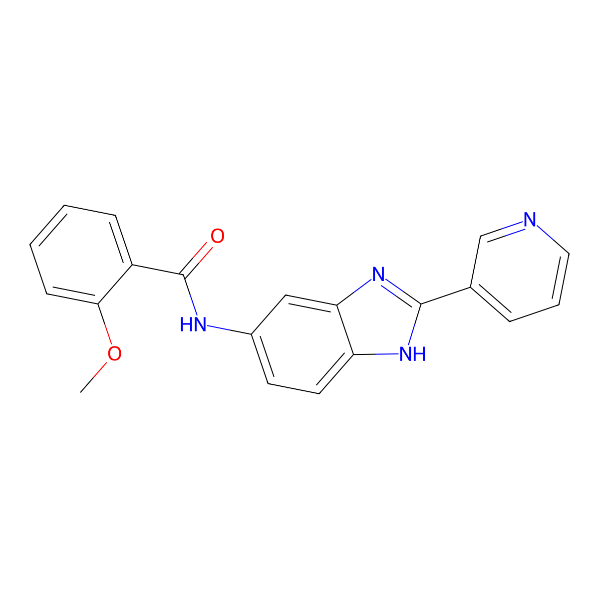 2-methoxy-N-[2-(pyridin-3-yl)-1H-benzimidazol-5-yl]benzamide molecular structure, CAS 1310941-70-8