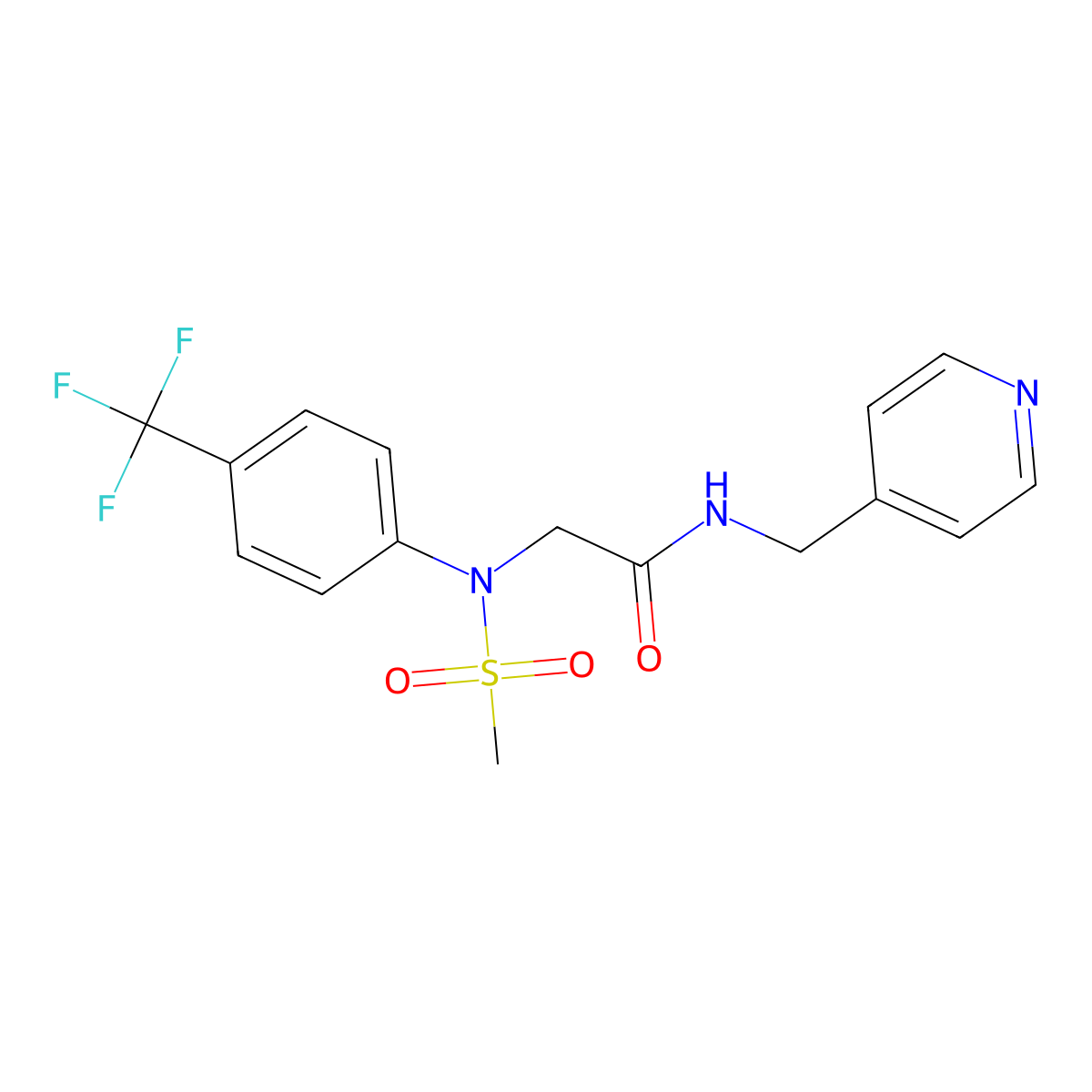 2-[N-methylsulfonyl-4-(trifluoromethyl)anilino]-N-(pyridin-4-ylmethyl)acetamide molecular structure, CAS 1310942-50-7