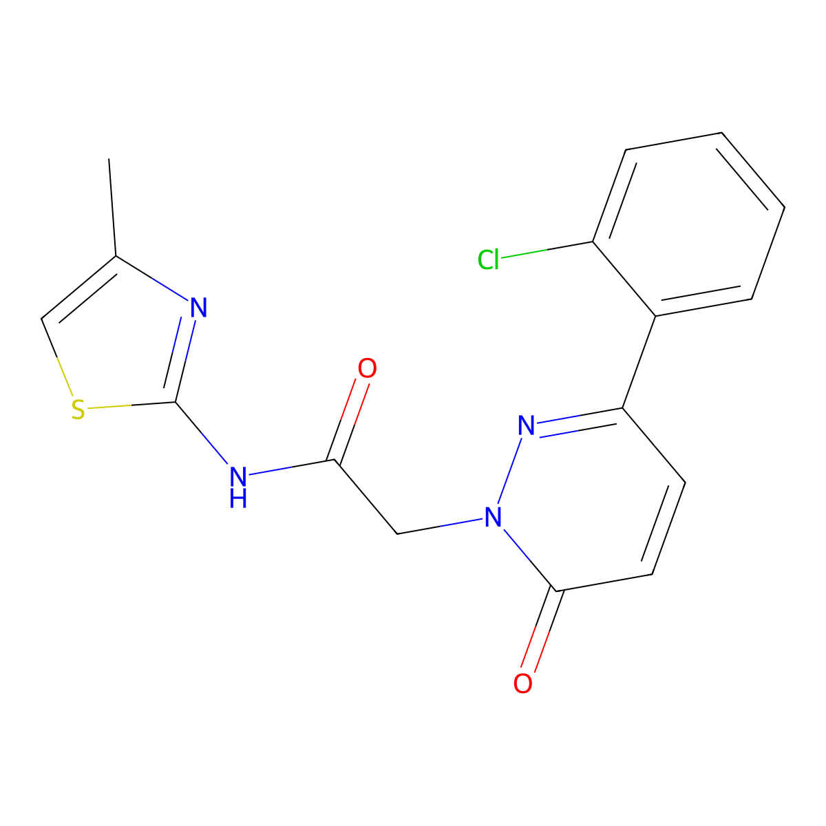 2-[3-(2-chlorophenyl)-6-oxopyridazin-1(6H)-yl]-N-[(2Z)-4-methyl-1,3-thiazol-2(3H)-ylidene]acetamide molecular structure, CAS 1310945-24-4