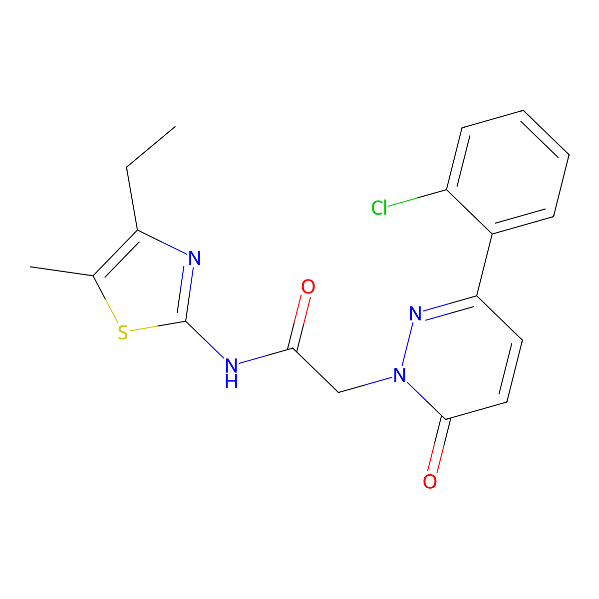 2-[3-(2-chlorophenyl)-6-oxopyridazin-1(6H)-yl]-N-[(2Z)-4-ethyl-5-methyl-1,3-thiazol-2(3H)-ylidene]acetamide molecular structure, CAS 1310945-36-8