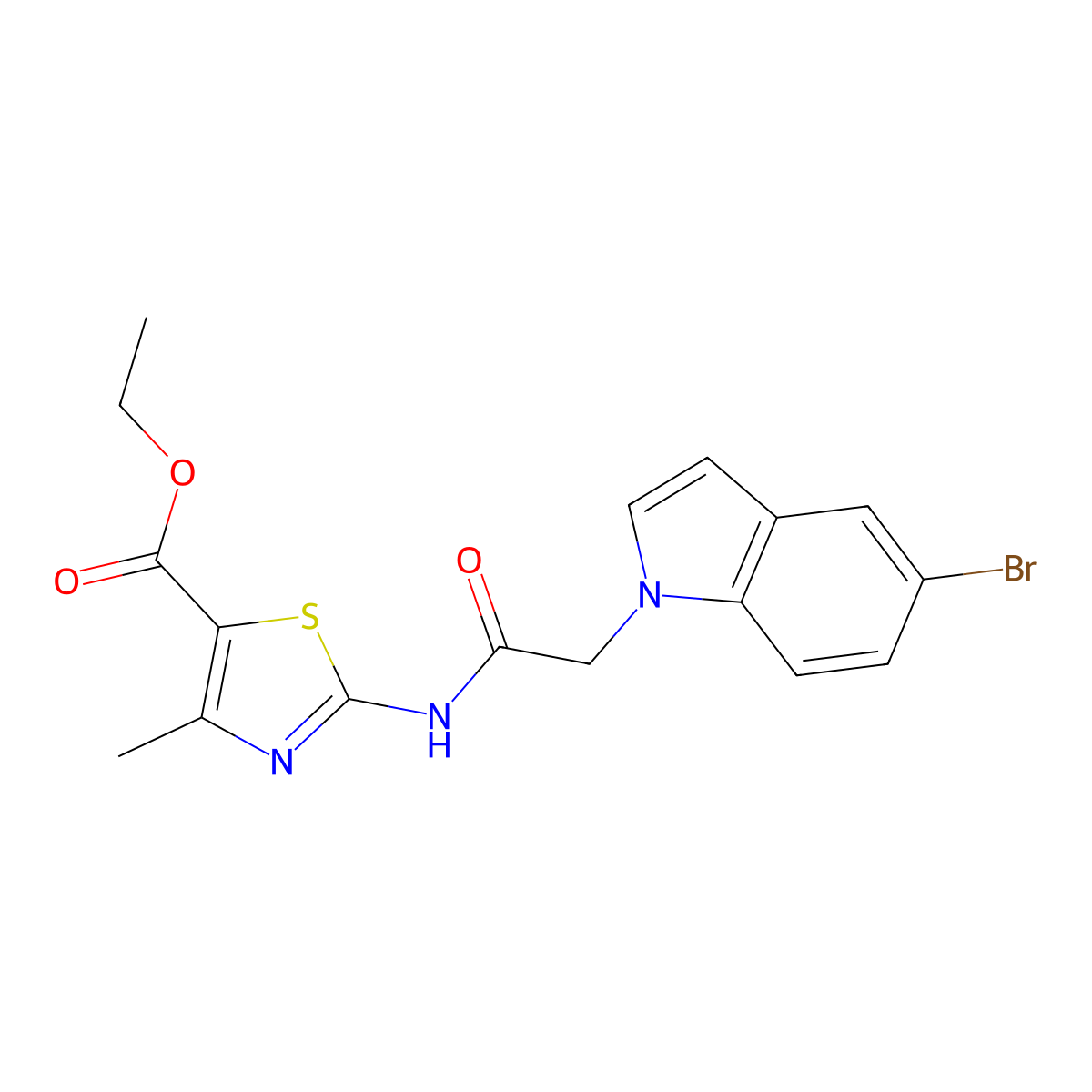ethyl 2-{[(5-bromo-1H-indol-1-yl)acetyl]amino}-4-methyl-1,3-thiazole-5-carboxylate molecular structure, CAS 1310945-38-0