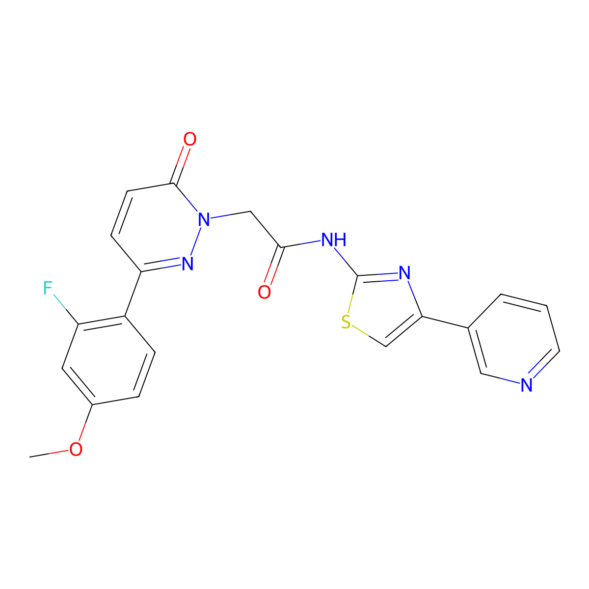 2-[3-(2-fluoro-4-methoxyphenyl)-6-oxopyridazin-1(6H)-yl]-N-[(2Z)-4-(pyridin-3-yl)-1,3-thiazol-2(3H)-ylidene]acetamide molecular structure, CAS 1310945-49-3