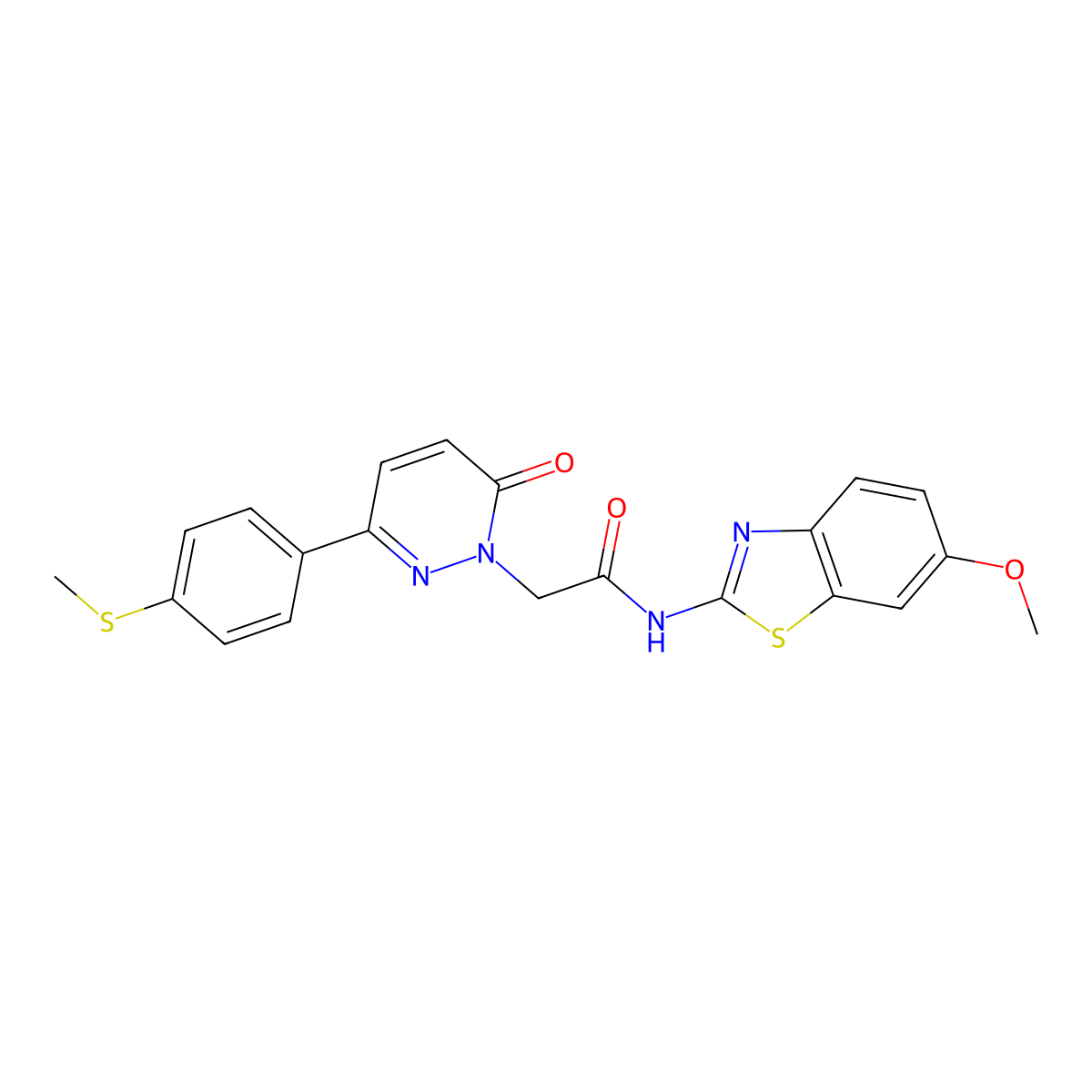 N-[(2Z)-6-methoxy-1,3-benzothiazol-2(3H)-ylidene]-2-{3-[4-(methylsulfanyl)phenyl]-6-oxopyridazin-1(6H)-yl}acetamide molecular structure, CAS 1310945-58-4