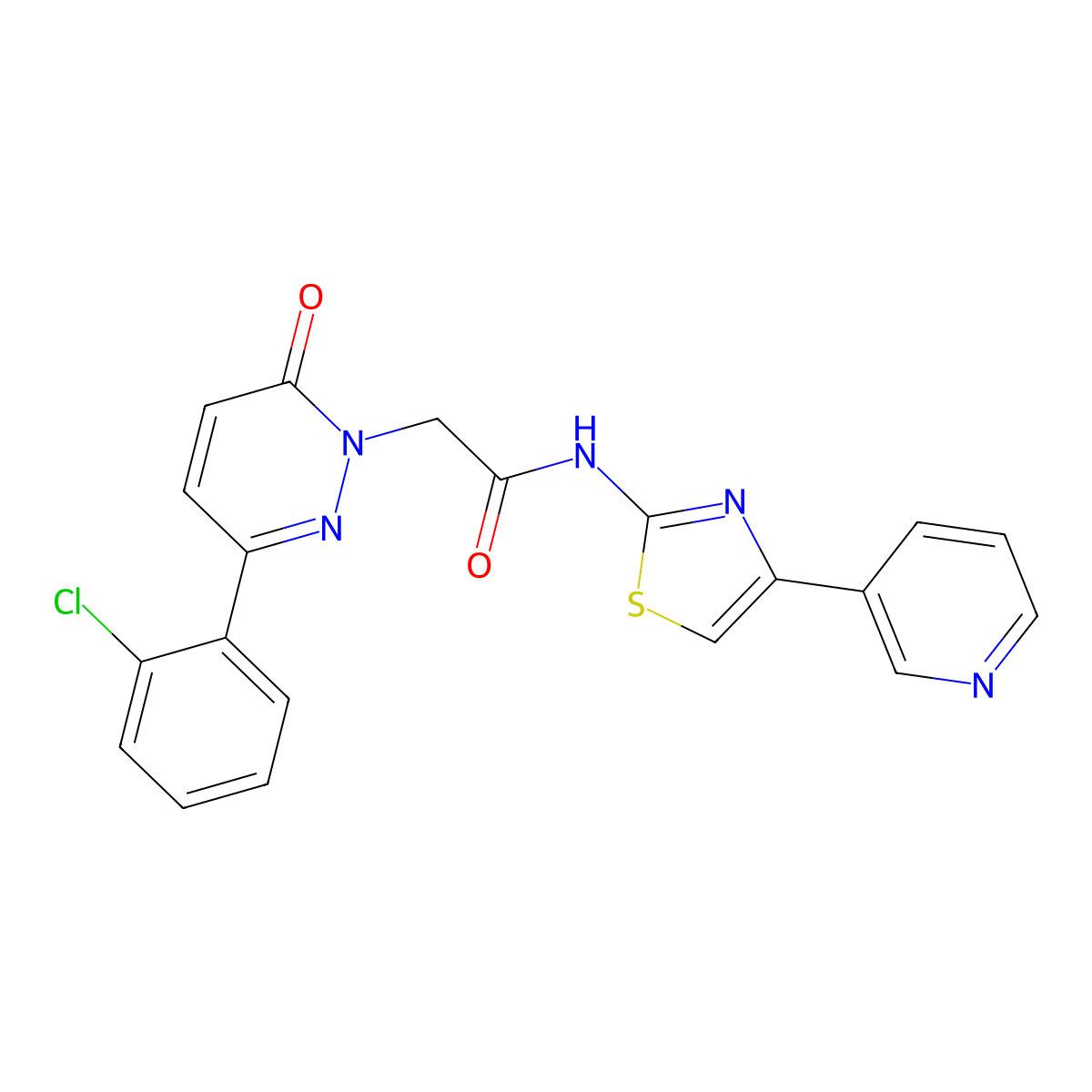 2-[3-(2-chlorophenyl)-6-oxopyridazin-1(6H)-yl]-N-[(2Z)-4-(pyridin-3-yl)-1,3-thiazol-2(3H)-ylidene]acetamide molecular structure, CAS 1310945-59-5