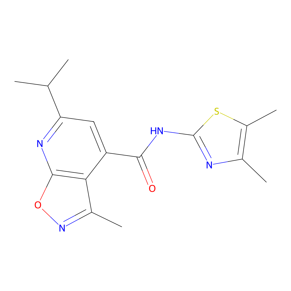 N-[(2Z)-4,5-dimethyl-1,3-thiazol-2(3H)-ylidene]-3-methyl-6-(propan-2-yl)[1,2]oxazolo[5,4-b]pyridine-4-carboxamide molecular structure, CAS 1310945-66-4