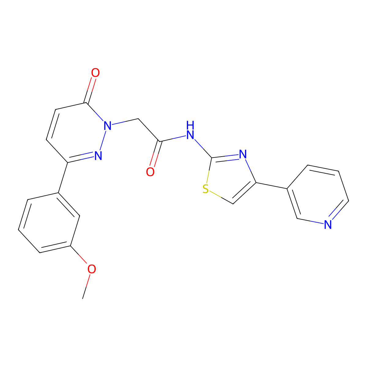 2-[3-(3-methoxyphenyl)-6-oxopyridazin-1(6H)-yl]-N-[(2Z)-4-(pyridin-3-yl)-1,3-thiazol-2(3H)-ylidene]acetamide molecular structure, CAS 1310945-70-0