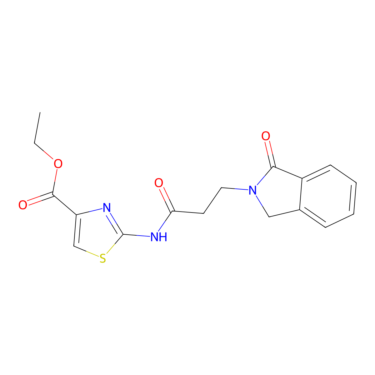 ethyl 2-{[3-(1-oxo-1,3-dihydro-2H-isoindol-2-yl)propanoyl]amino}-1,3-thiazole-4-carboxylate molecular structure, CAS 1310945-73-3
