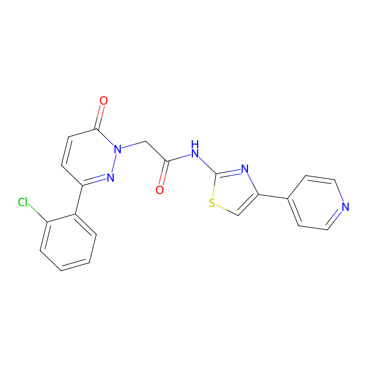 2-[3-(2-chlorophenyl)-6-oxopyridazin-1(6H)-yl]-N-[(2Z)-4-(pyridin-4-yl)-1,3-thiazol-2(3H)-ylidene]acetamide molecular structure, CAS 1310945-75-5