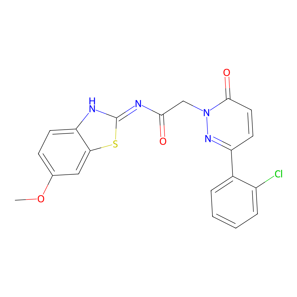 2-[3-(2-chlorophenyl)-6-oxopyridazin-1(6H)-yl]-N-[(2Z)-6-methoxy-1,3-benzothiazol-2(3H)-ylidene]acetamide molecular structure, CAS 1310946-09-8