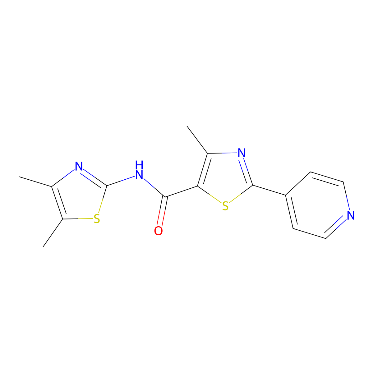 N-[(2Z)-4,5-dimethyl-1,3-thiazol-2(3H)-ylidene]-4-methyl-2-(pyridin-4-yl)-1,3-thiazole-5-carboxamide molecular structure, CAS 1310946-11-2